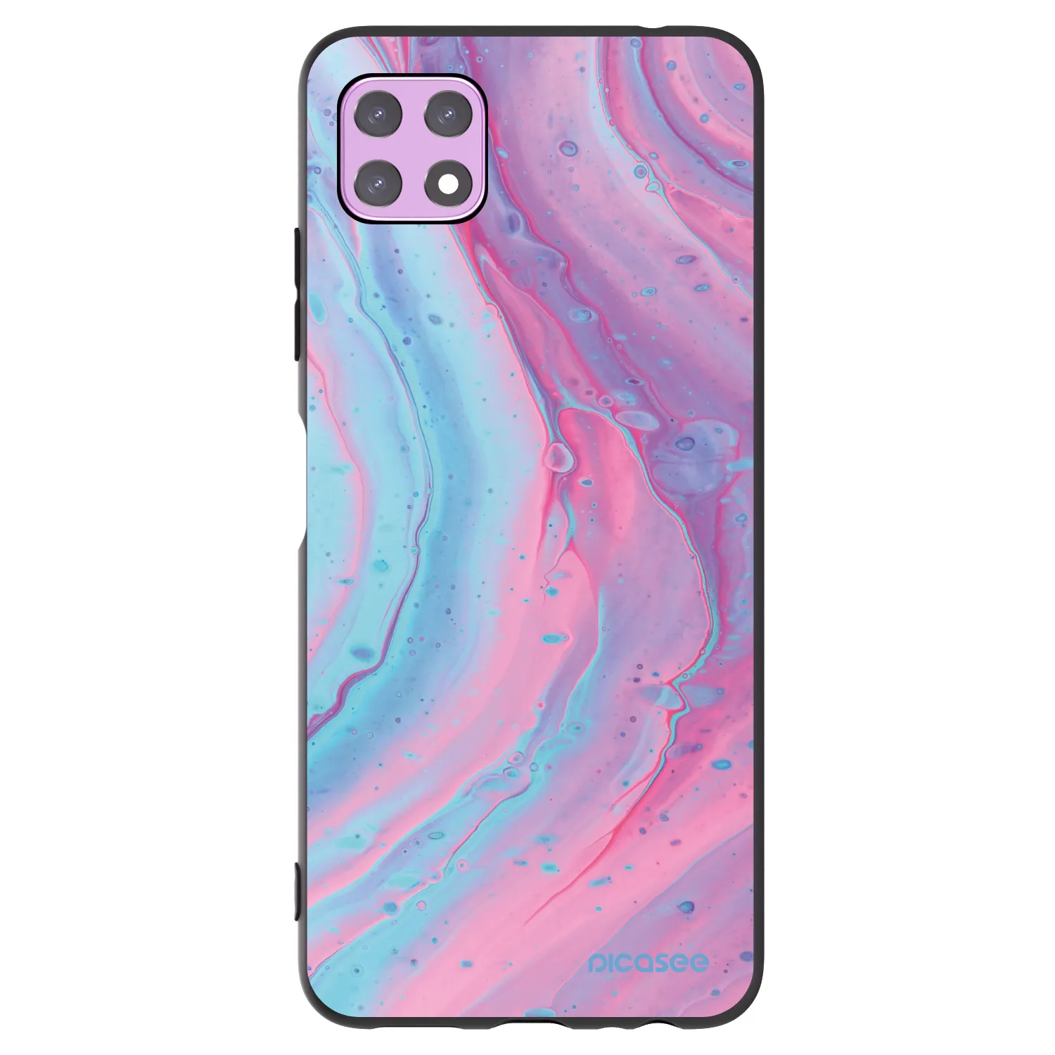 Picasee fekete szilikon tok az alábbi mobiltelefonokra Samsung Galaxy A22 A226B 5G - Pink liquid