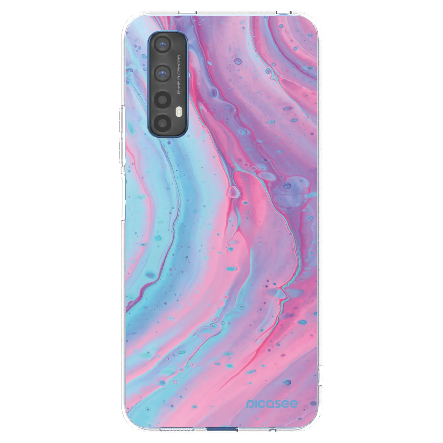 Picasee átlátszó szilikon tok az alábbi mobiltelefonokra Realme 7 - Pink liquid