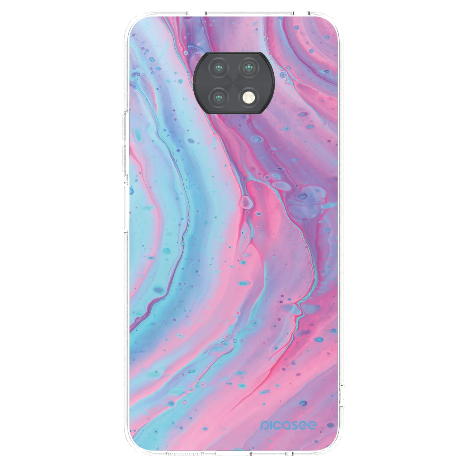 Picasee átlátszó szilikon tok az alábbi mobiltelefonokra Xiaomi Redmi Note 9T - Pink liquid