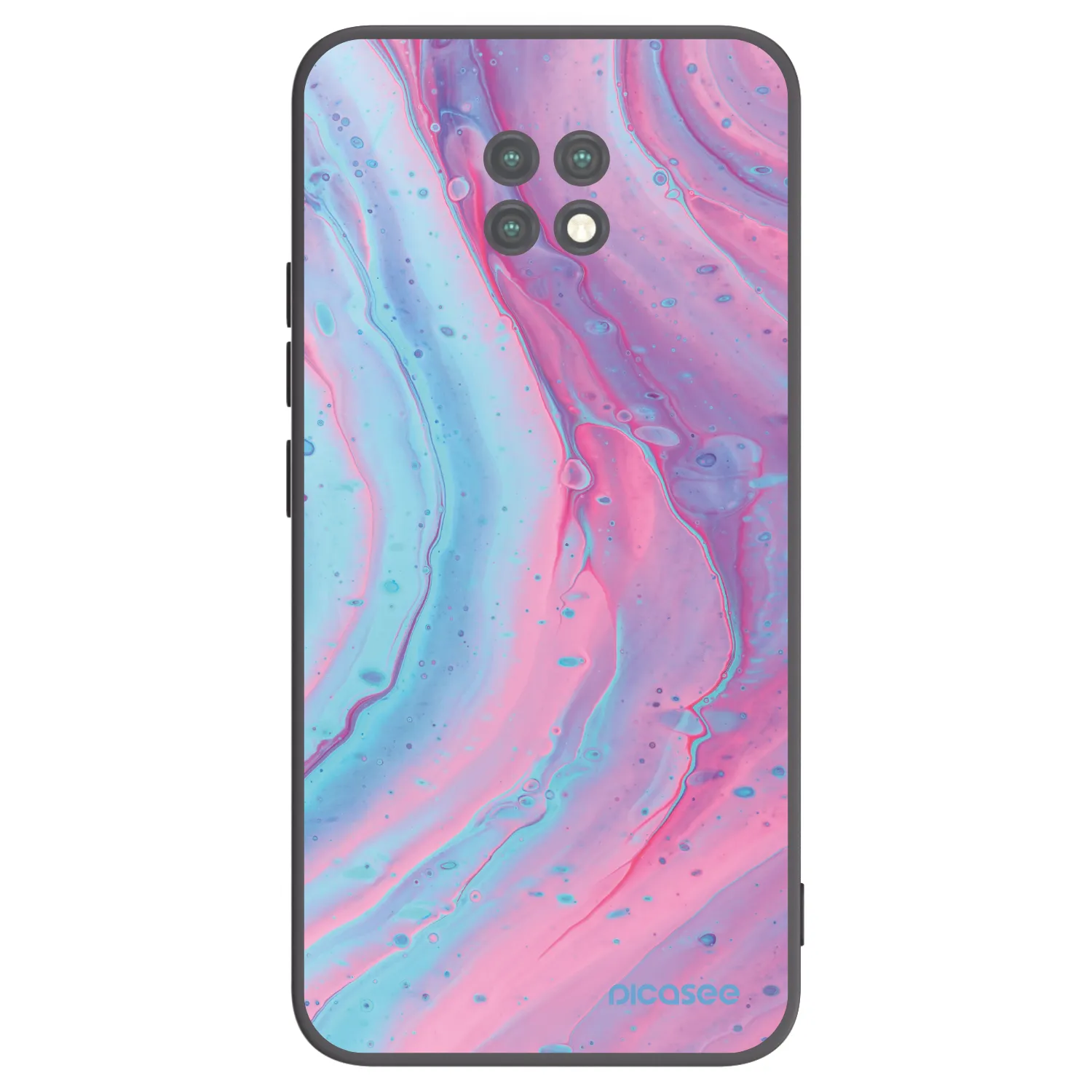 Picasee fekete szilikon tok az alábbi mobiltelefonokra Xiaomi Redmi Note 9T - Pink liquid