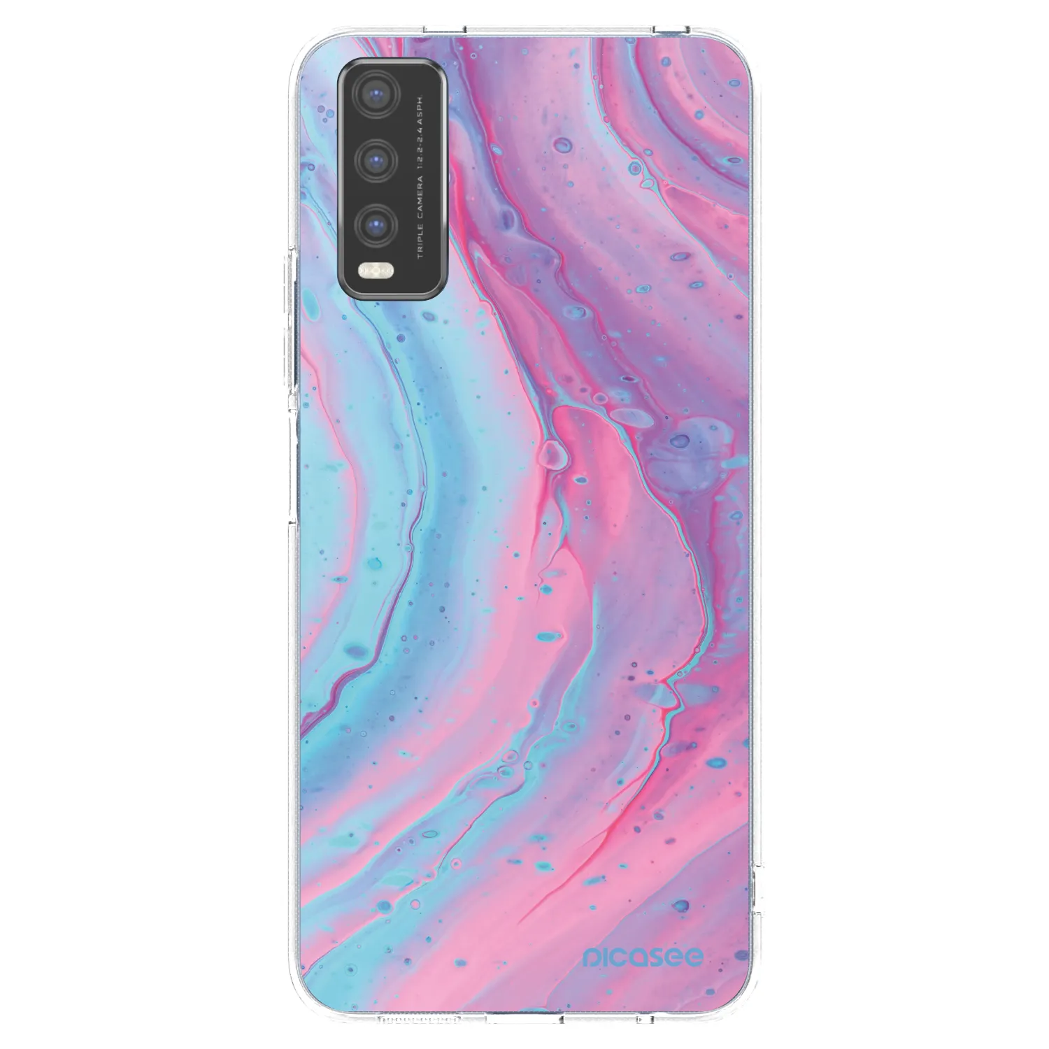 Picasee átlátszó szilikon tok az alábbi mobiltelefonokra Vivo Y20s - Pink liquid