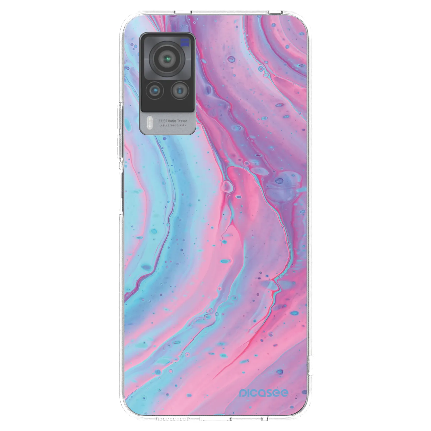 Picasee átlátszó szilikon tok az alábbi mobiltelefonokra Vivo X60 Pro 5G - Pink liquid