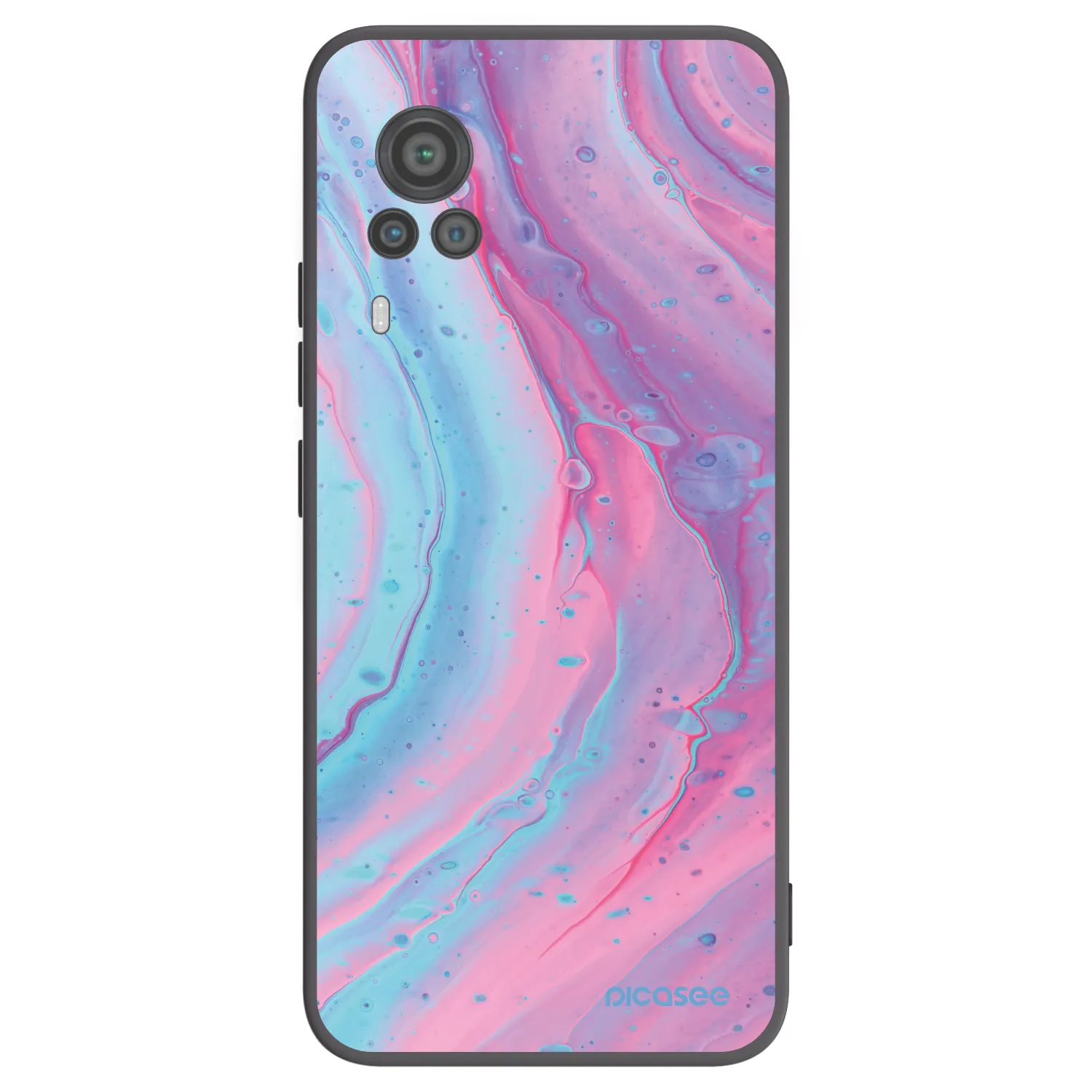 Picasee fekete szilikon tok az alábbi mobiltelefonokra Vivo X60 Pro 5G - Pink liquid