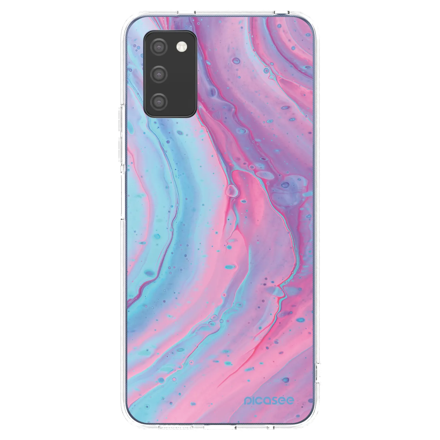 Picasee átlátszó szilikon tok az alábbi mobiltelefonokra Samsung Galaxy A03s A037G - Pink liquid