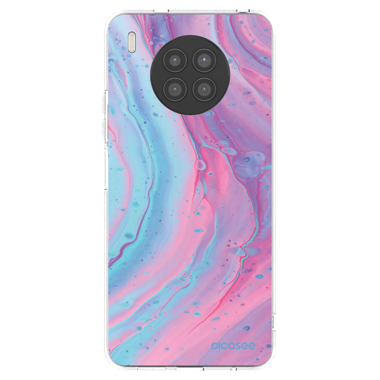 Picasee átlátszó szilikon tok az alábbi mobiltelefonokra Huawei Nova 8i - Pink liquid