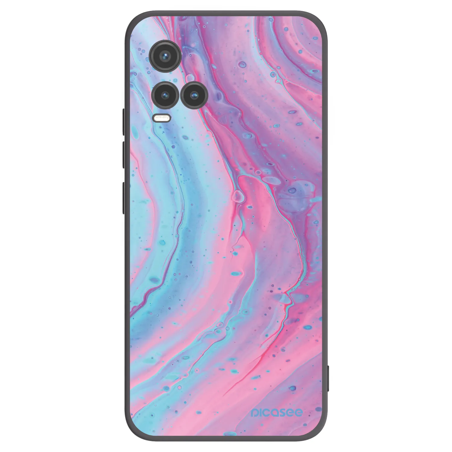 Picasee fekete szilikon tok az alábbi mobiltelefonokra Vivo Y33s - Pink liquid