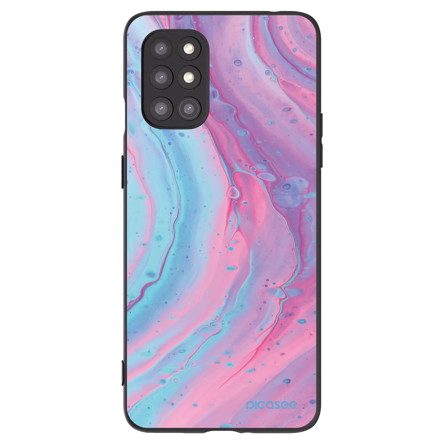 Picasee fekete szilikon tok az alábbi mobiltelefonokra OnePlus 8T - Pink liquid