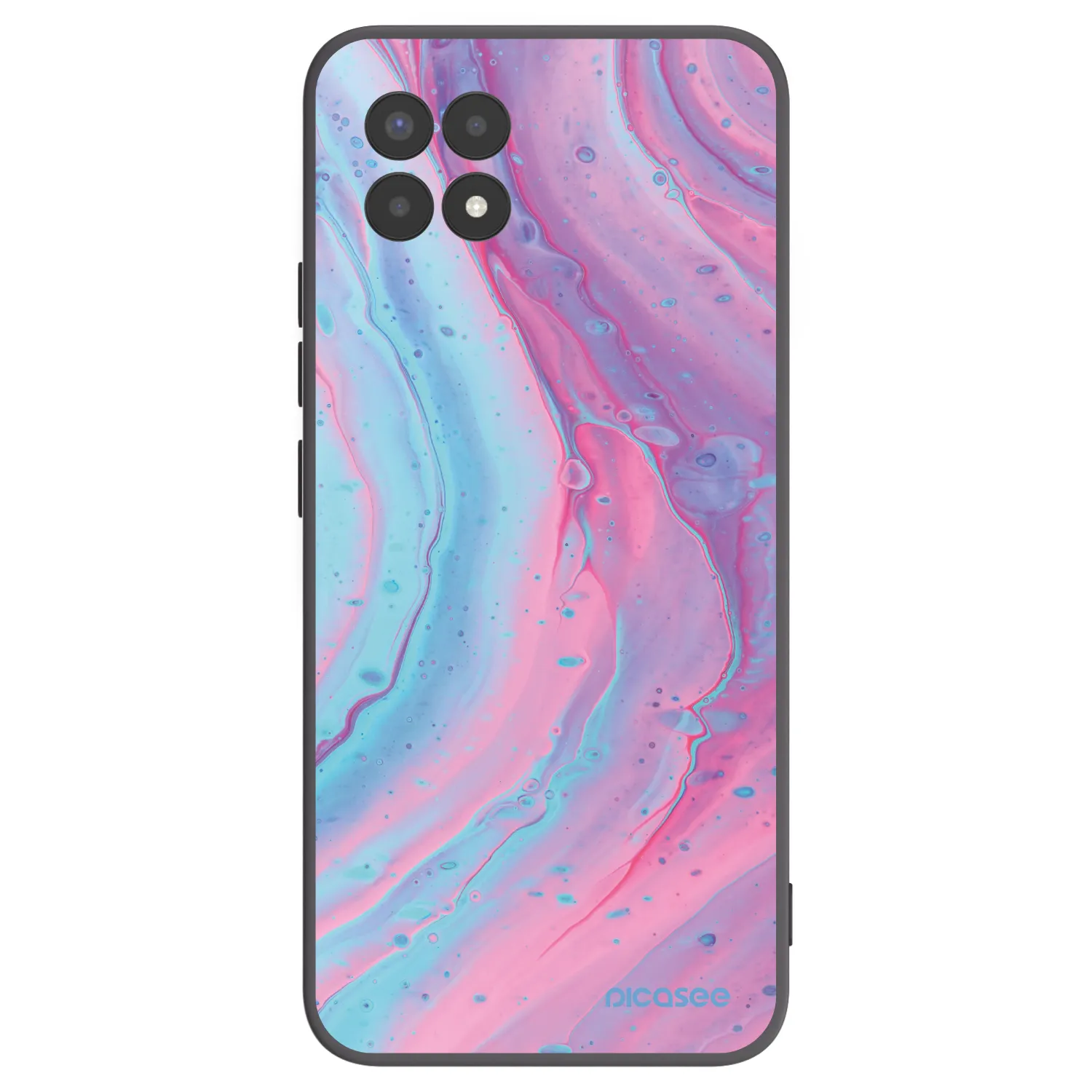 Picasee fekete szilikon tok az alábbi mobiltelefonokra Realme 8i - Pink liquid