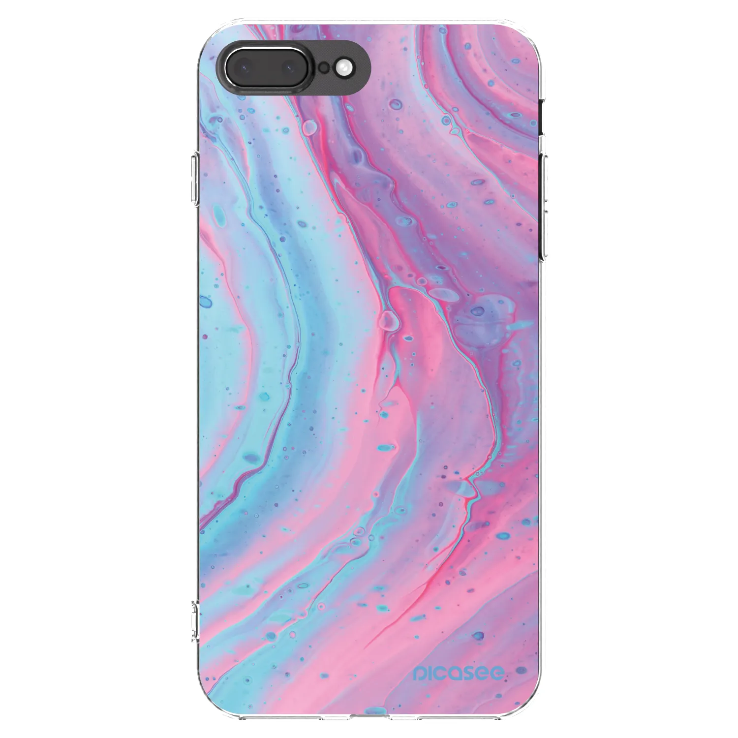 Picasee átlátszó szilikon tok az alábbi mobiltelefonokra Apple iPhone 7 Plus - Pink liquid