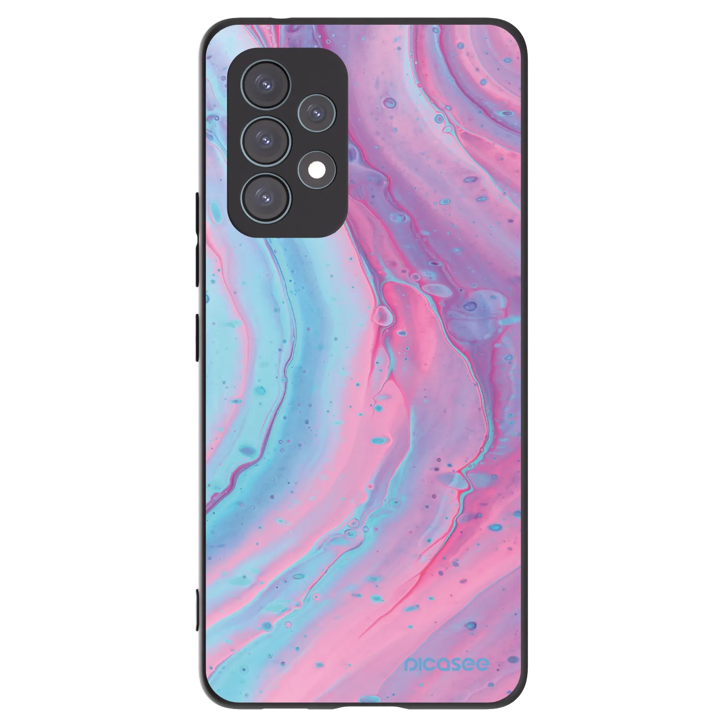 Picasee fekete szilikon tok az alábbi mobiltelefonokra Samsung Galaxy A53 5G A536 - Pink liquid