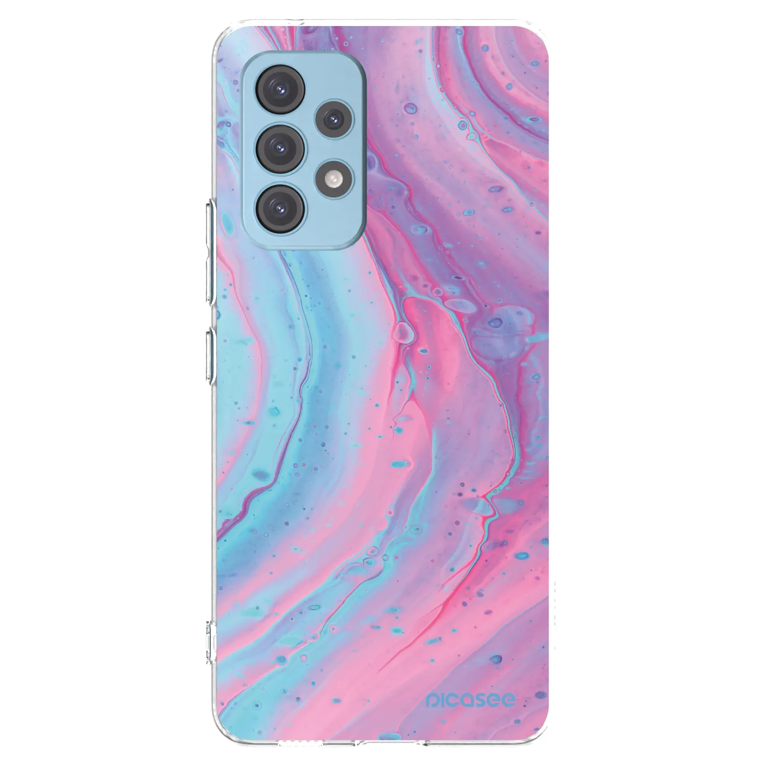 Picasee átlátszó szilikon tok az alábbi mobiltelefonokra Samsung Galaxy A53 5G A536 - Pink liquid