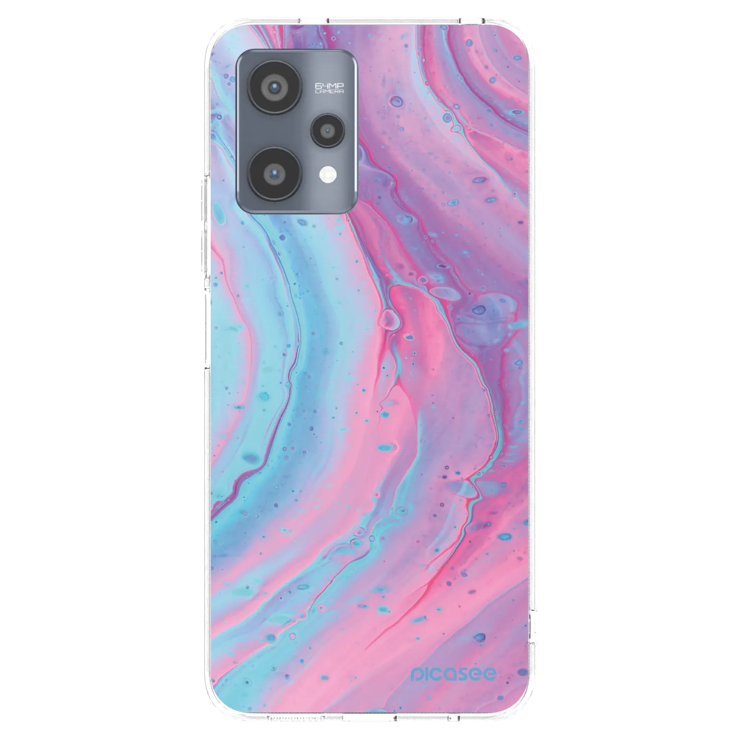 Picasee átlátszó szilikon tok az alábbi mobiltelefonokra Realme 9 Pro 5G - Pink liquid
