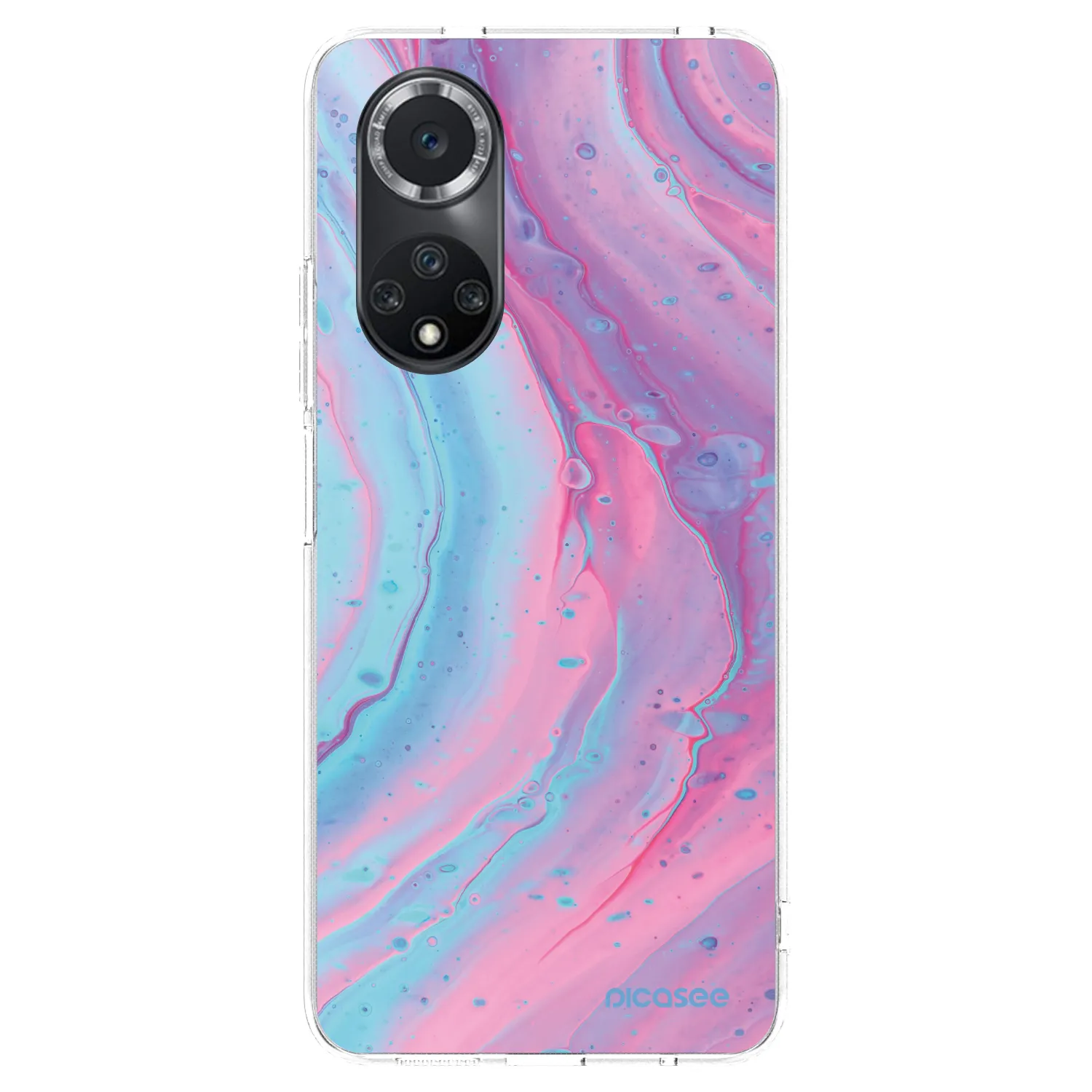 Picasee átlátszó szilikon tok az alábbi mobiltelefonokra Huawei Nova 9 SE - Pink liquid