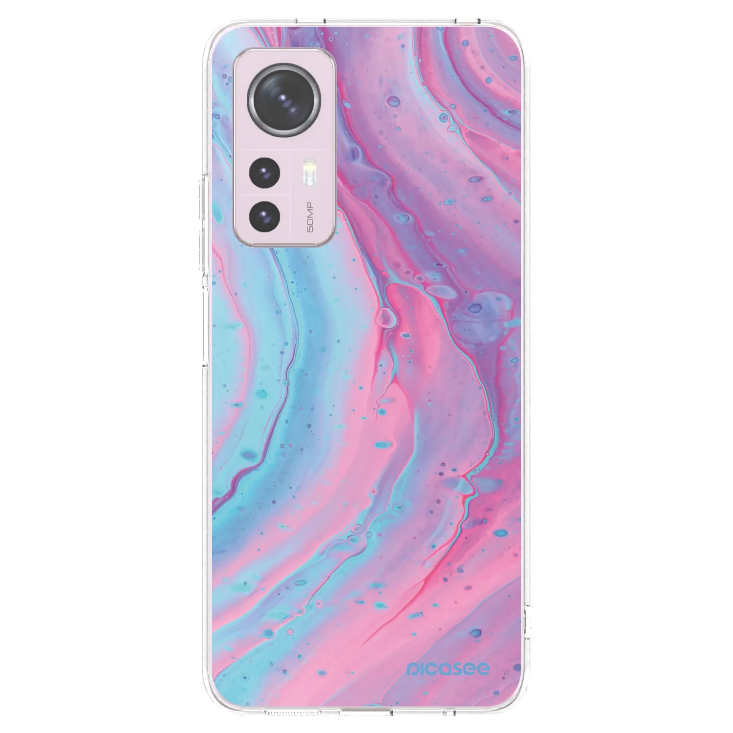 Picasee átlátszó szilikon tok az alábbi mobiltelefonokra Xiaomi 12 - Pink liquid