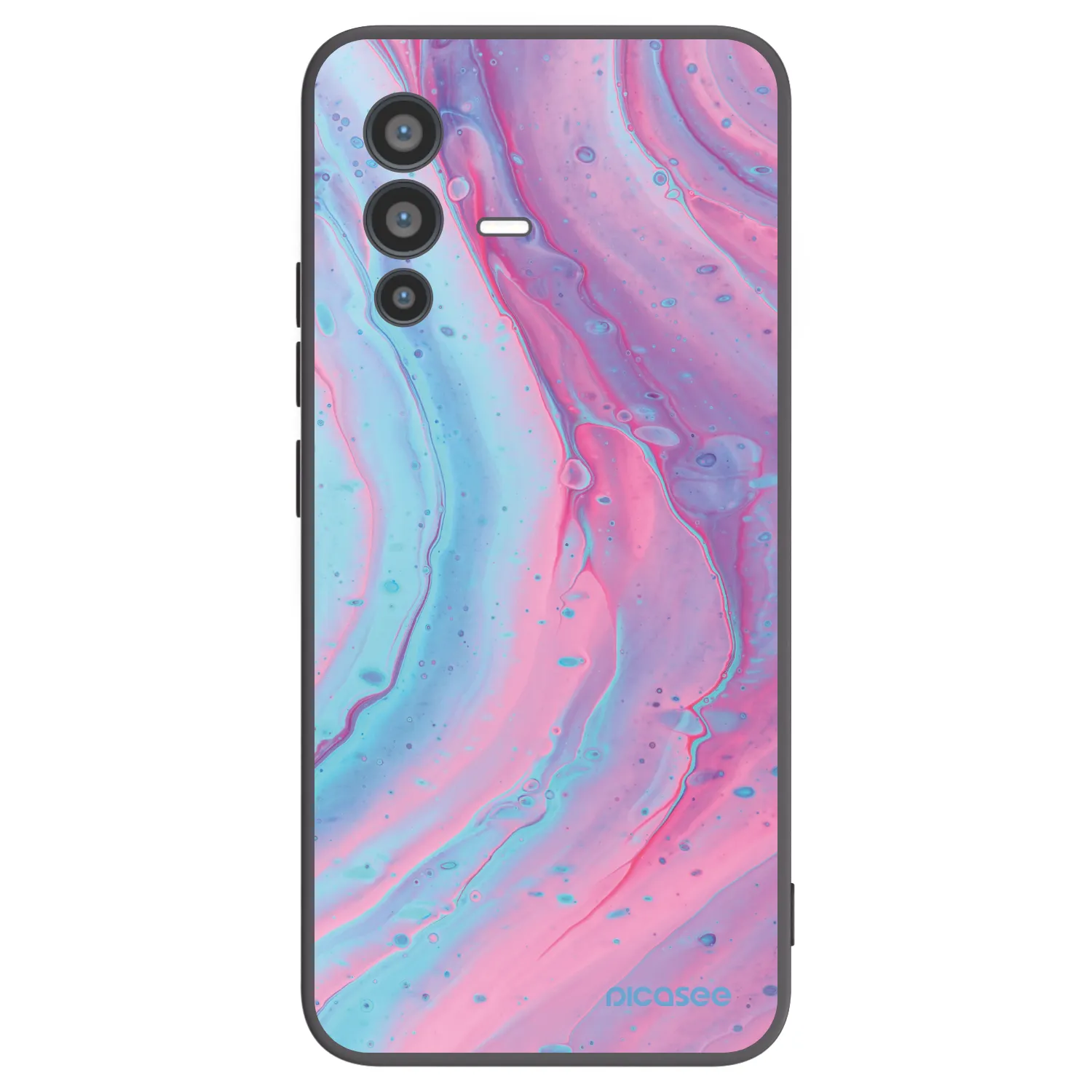 Picasee fekete szilikon tok az alábbi mobiltelefonokra Vivo V23 5G - Pink liquid