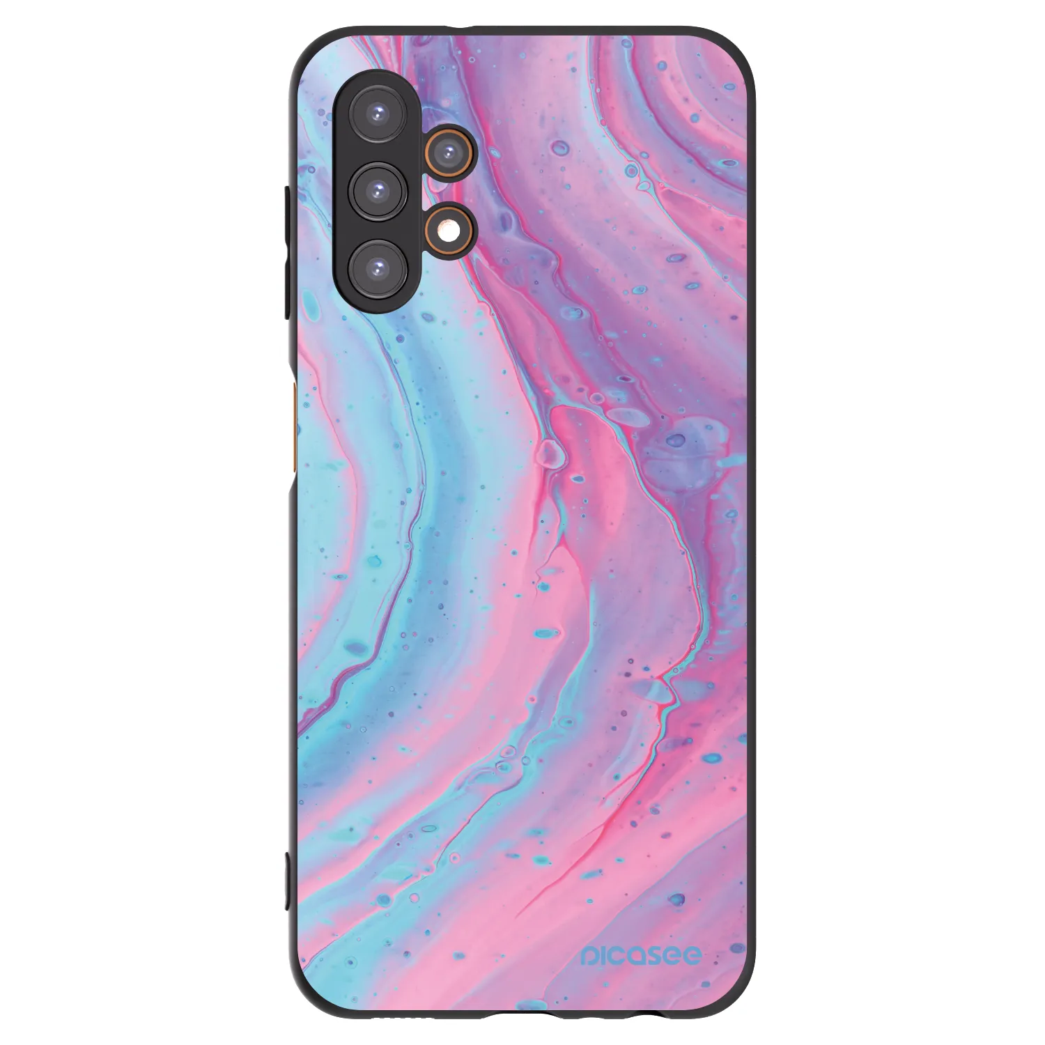 Picasee fekete szilikon tok az alábbi mobiltelefonokra Samsung Galaxy A13 4G A135 - Pink liquid