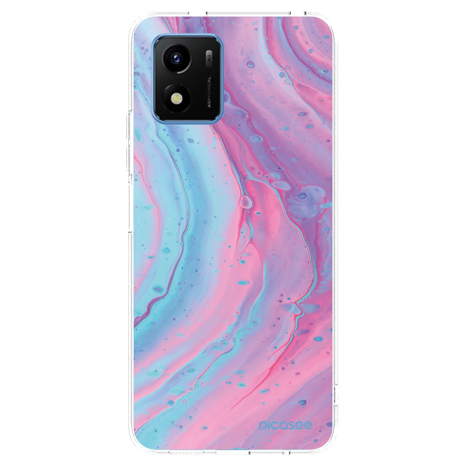 Picasee átlátszó szilikon tok az alábbi mobiltelefonokra Vivo Y01 - Pink liquid