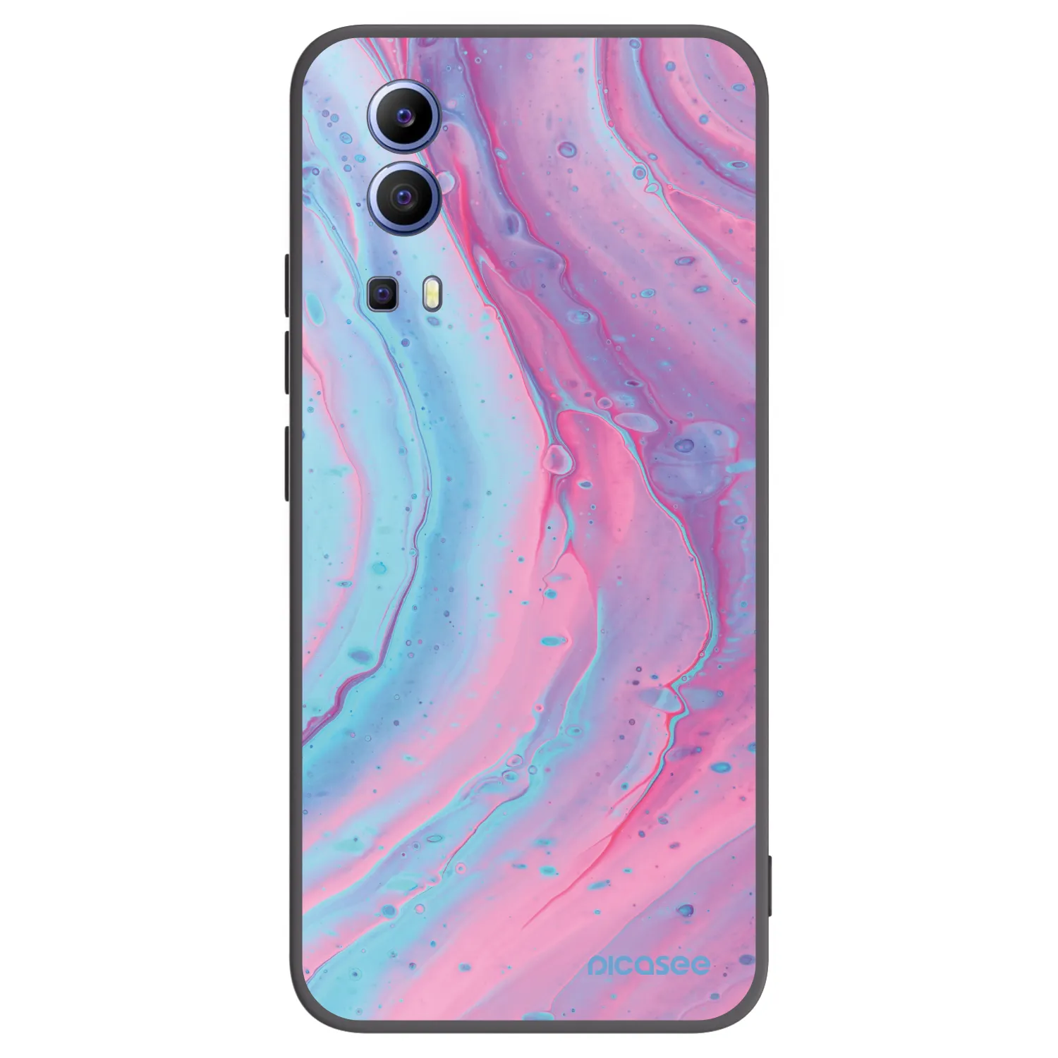 Picasee fekete szilikon tok az alábbi mobiltelefonokra Vivo Y52 5G - Pink liquid