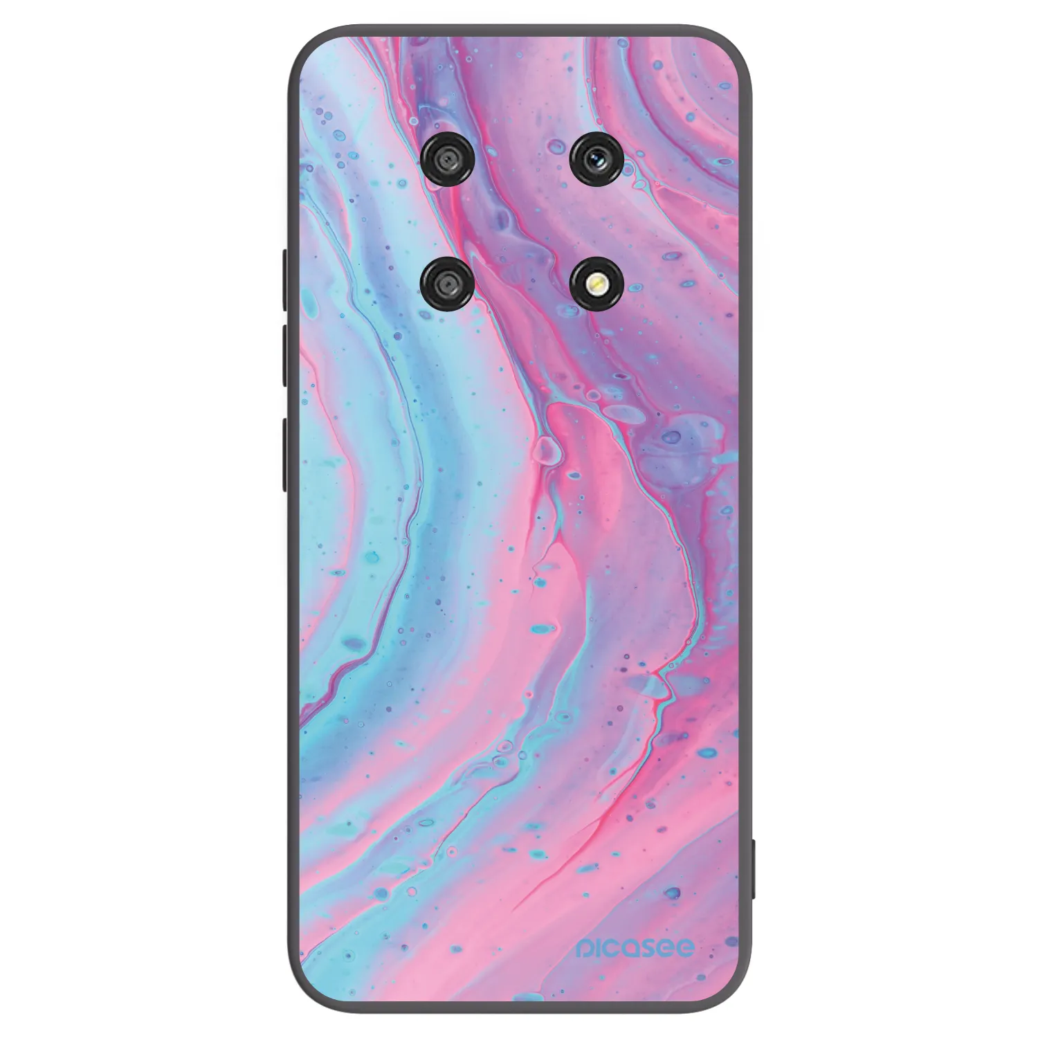 Picasee fekete szilikon tok az alábbi mobiltelefonokra Honor Magic4 Lite 5G - Pink liquid