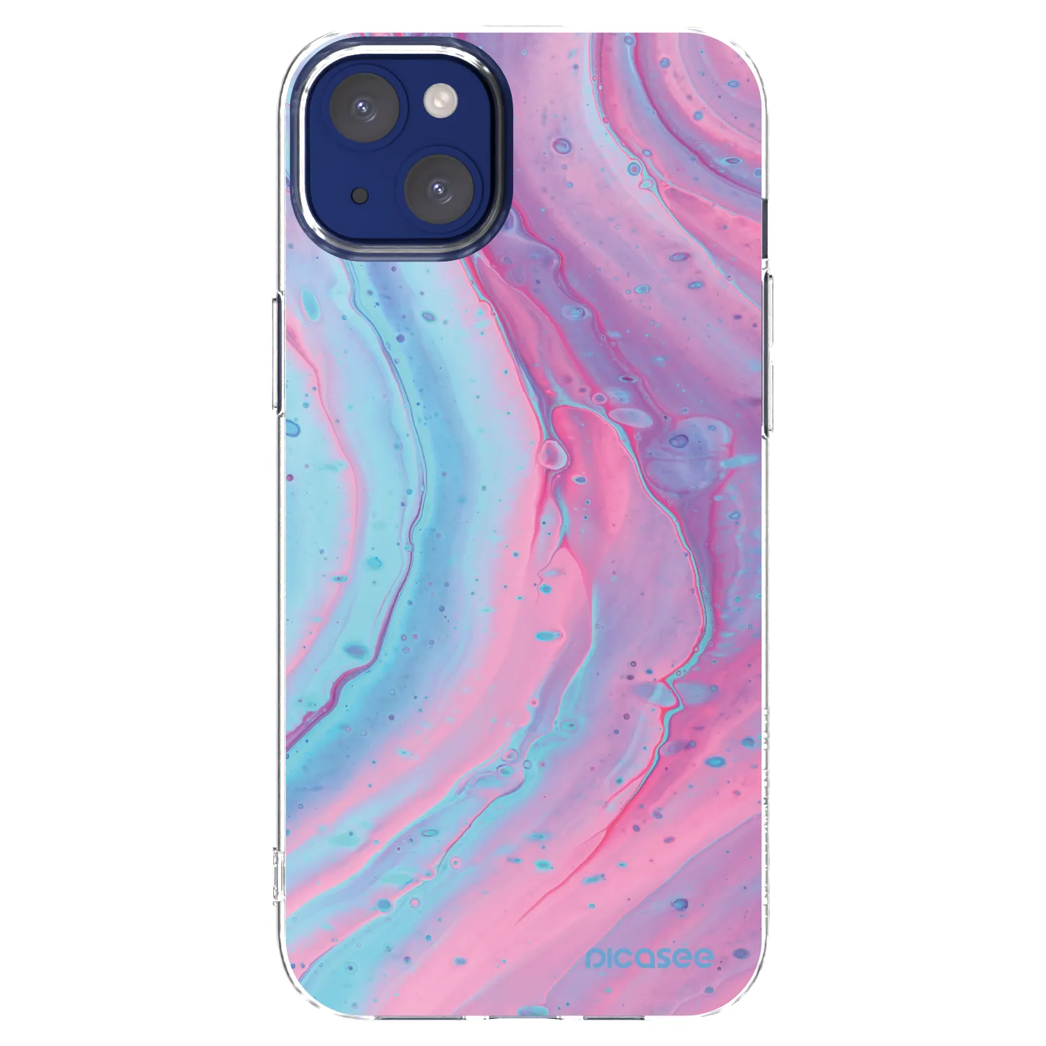 Picasee átlátszó szilikon tok az alábbi mobiltelefonokra Apple iPhone 14 Plus - Pink liquid