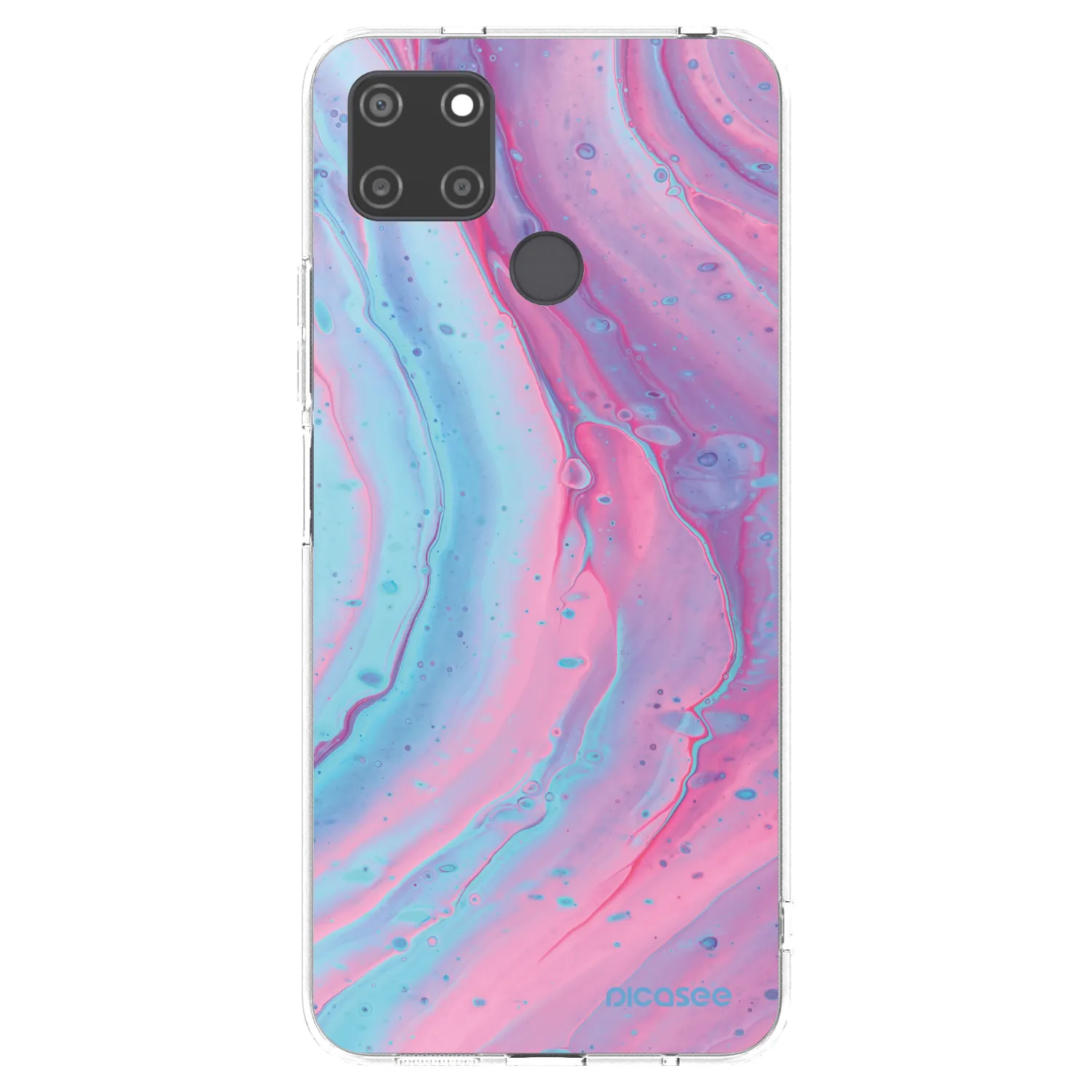 Picasee átlátszó szilikon tok az alábbi mobiltelefonokra Realme C21Y - Pink liquid