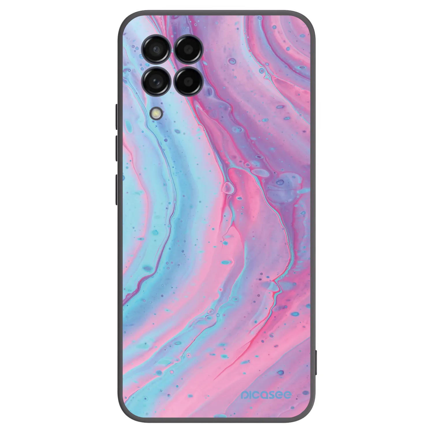 Picasee fekete szilikon tok az alábbi mobiltelefonokra Samsung Galaxy M53 5G - Pink liquid