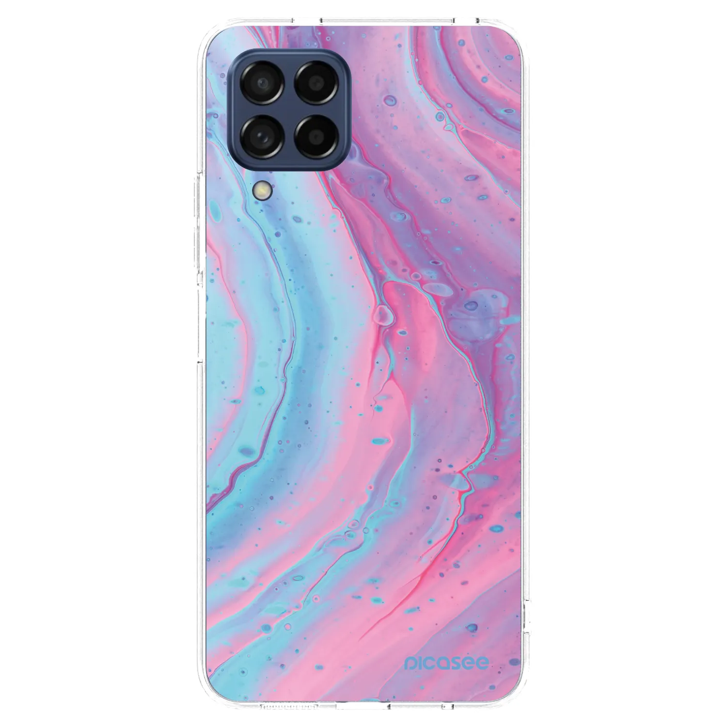 Picasee átlátszó szilikon tok az alábbi mobiltelefonokra Samsung Galaxy M53 5G - Pink liquid