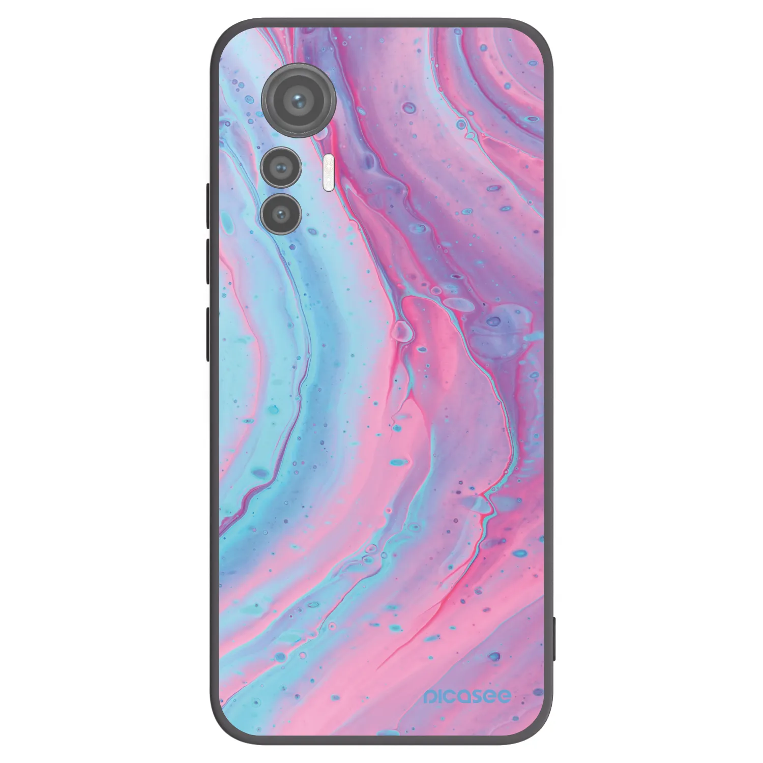 Picasee fekete szilikon tok az alábbi mobiltelefonokra Xiaomi 12 Lite - Pink liquid
