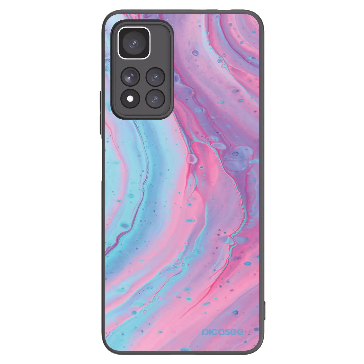 Picasee fekete szilikon tok az alábbi mobiltelefonokra Xiaomi Redmi Note 11 Pro+ 5G - Pink liquid
