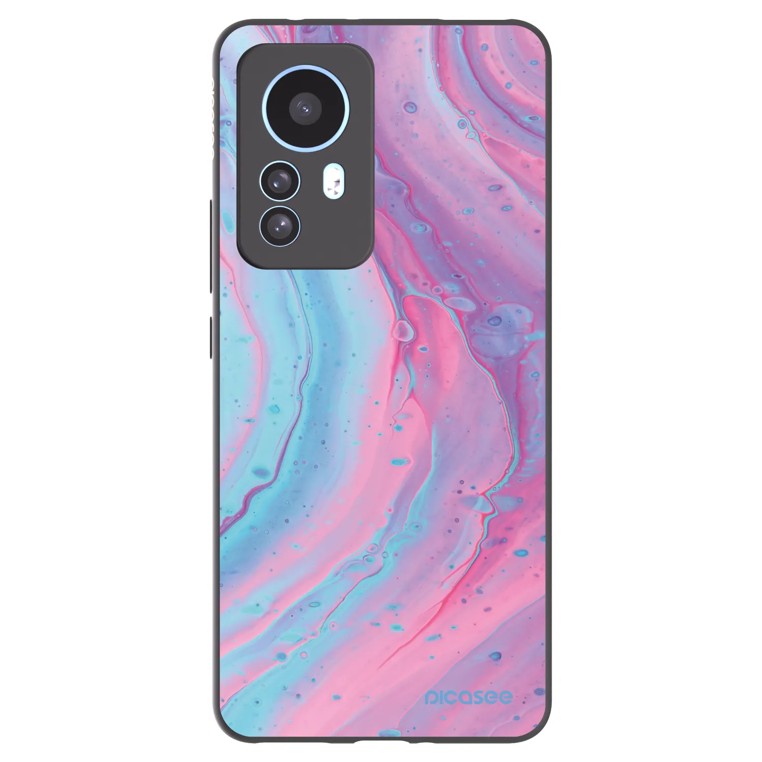 Picasee fekete szilikon tok az alábbi mobiltelefonokra Xiaomi 12T - Pink liquid