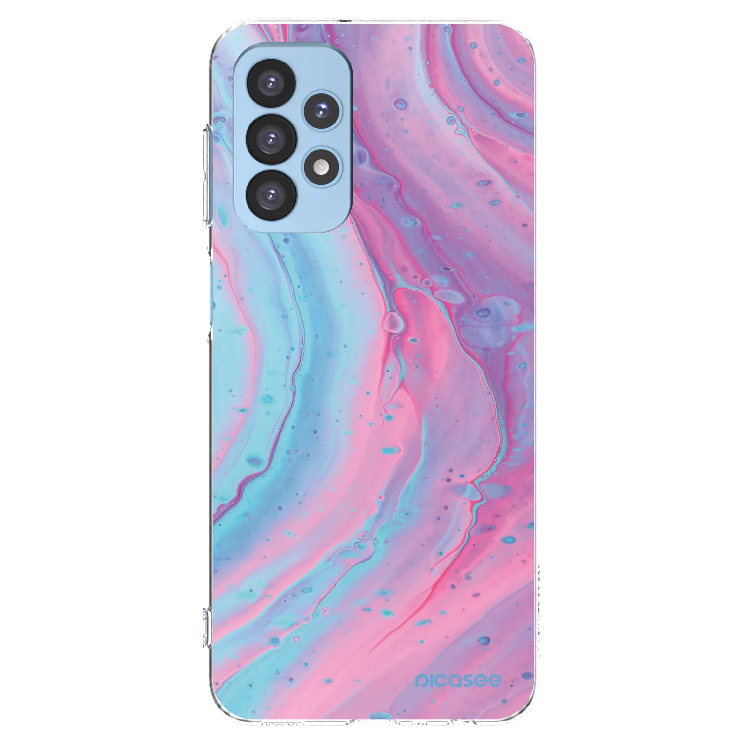Picasee átlátszó szilikon tok az alábbi mobiltelefonokra Samsung Galaxy A23 A235F 4G - Pink liquid