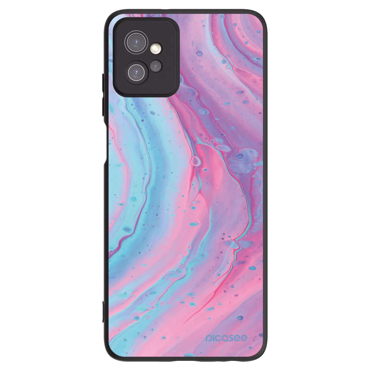 Picasee fekete szilikon tok az alábbi mobiltelefonokra Motorola Moto G32 - Pink liquid