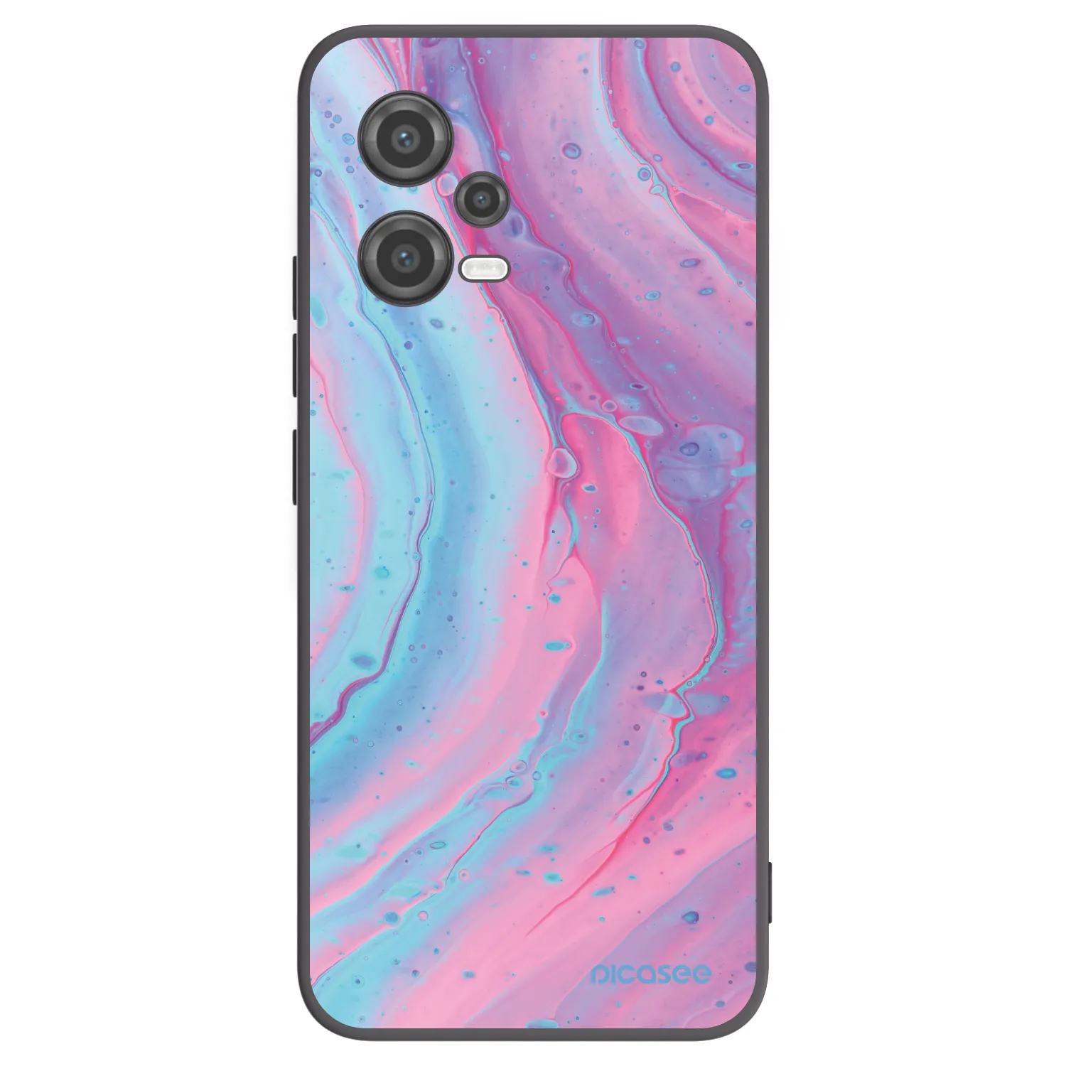Picasee fekete szilikon tok az alábbi mobiltelefonokra Xiaomi Poco X5 - Pink liquid
