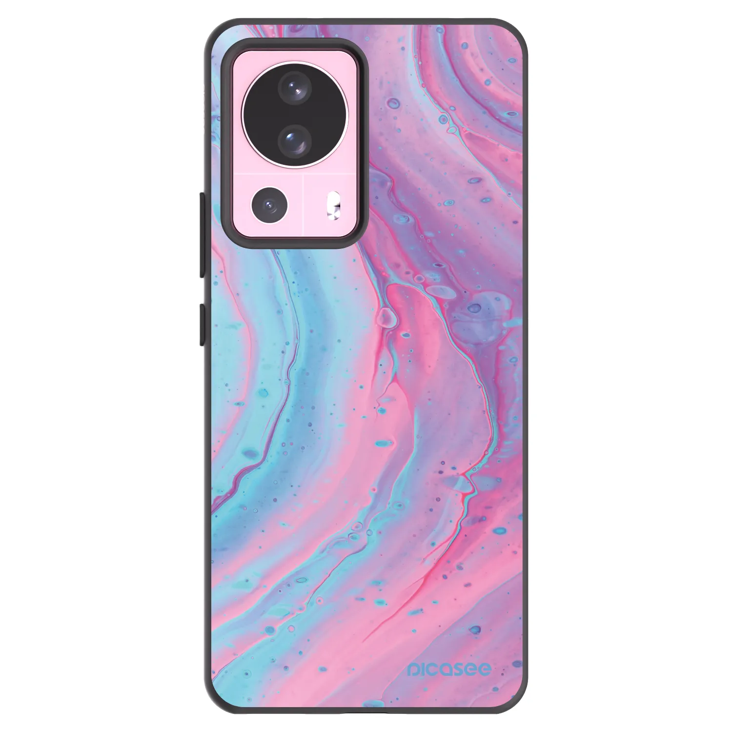 Picasee fekete szilikon tok az alábbi mobiltelefonokra Xiaomi 13 Lite - Pink liquid