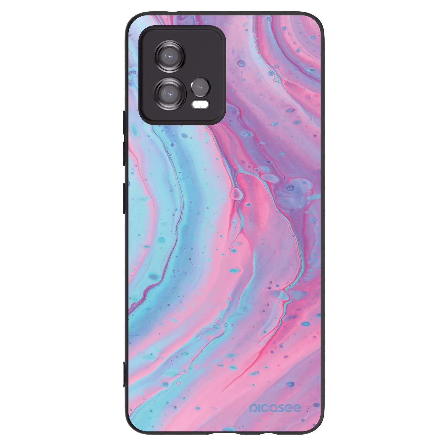 Picasee fekete szilikon tok az alábbi mobiltelefonokra Motorola Moto G72 - Pink liquid