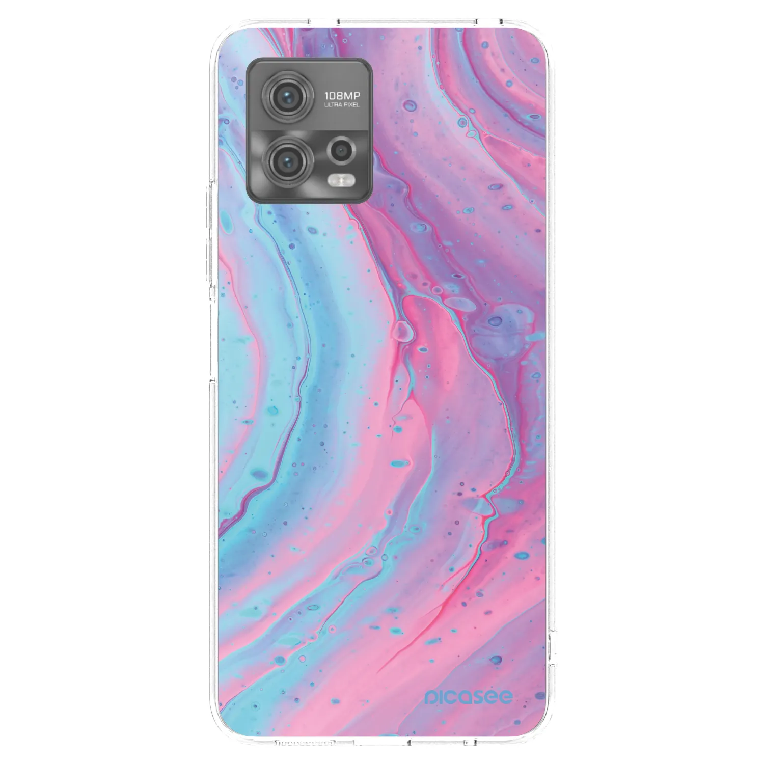 Picasee átlátszó szilikon tok az alábbi mobiltelefonokra Motorola Moto G72 - Pink liquid
