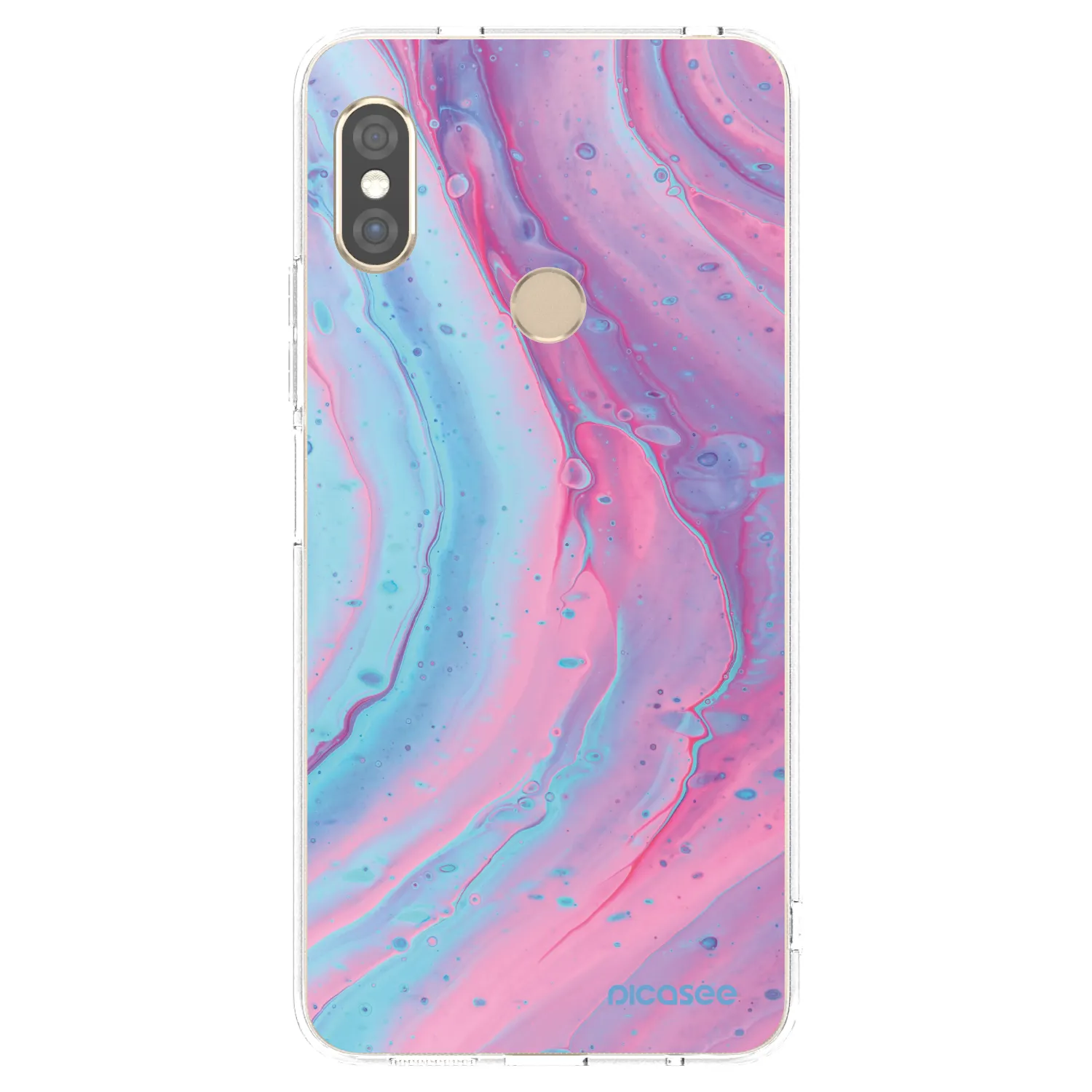 Picasee átlátszó szilikon tok az alábbi mobiltelefonokra Xiaomi Redmi Note 5 Global - Pink liquid