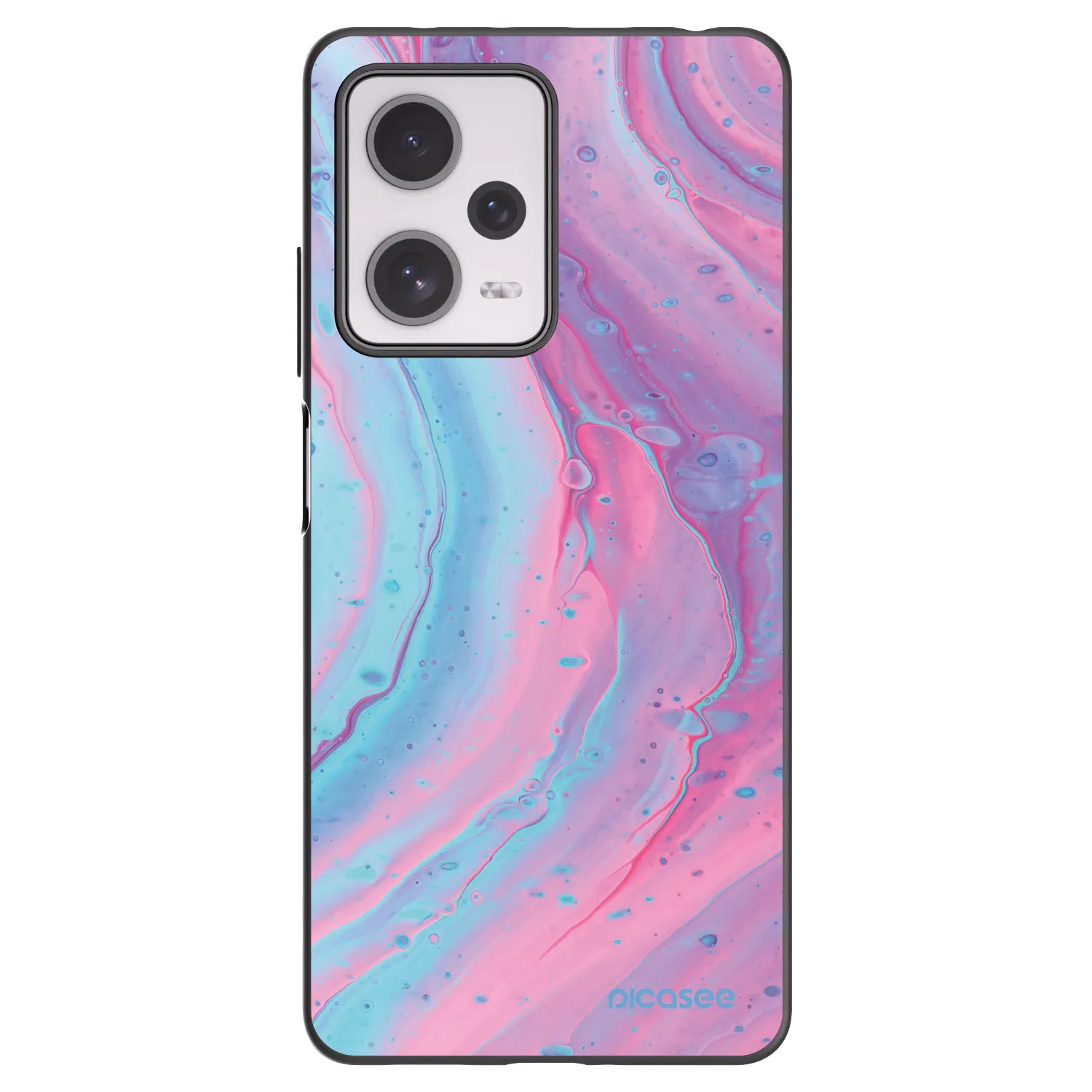Picasee fekete szilikon tok az alábbi mobiltelefonokra Xiaomi Redmi Note 12 Pro+ 5G - Pink liquid