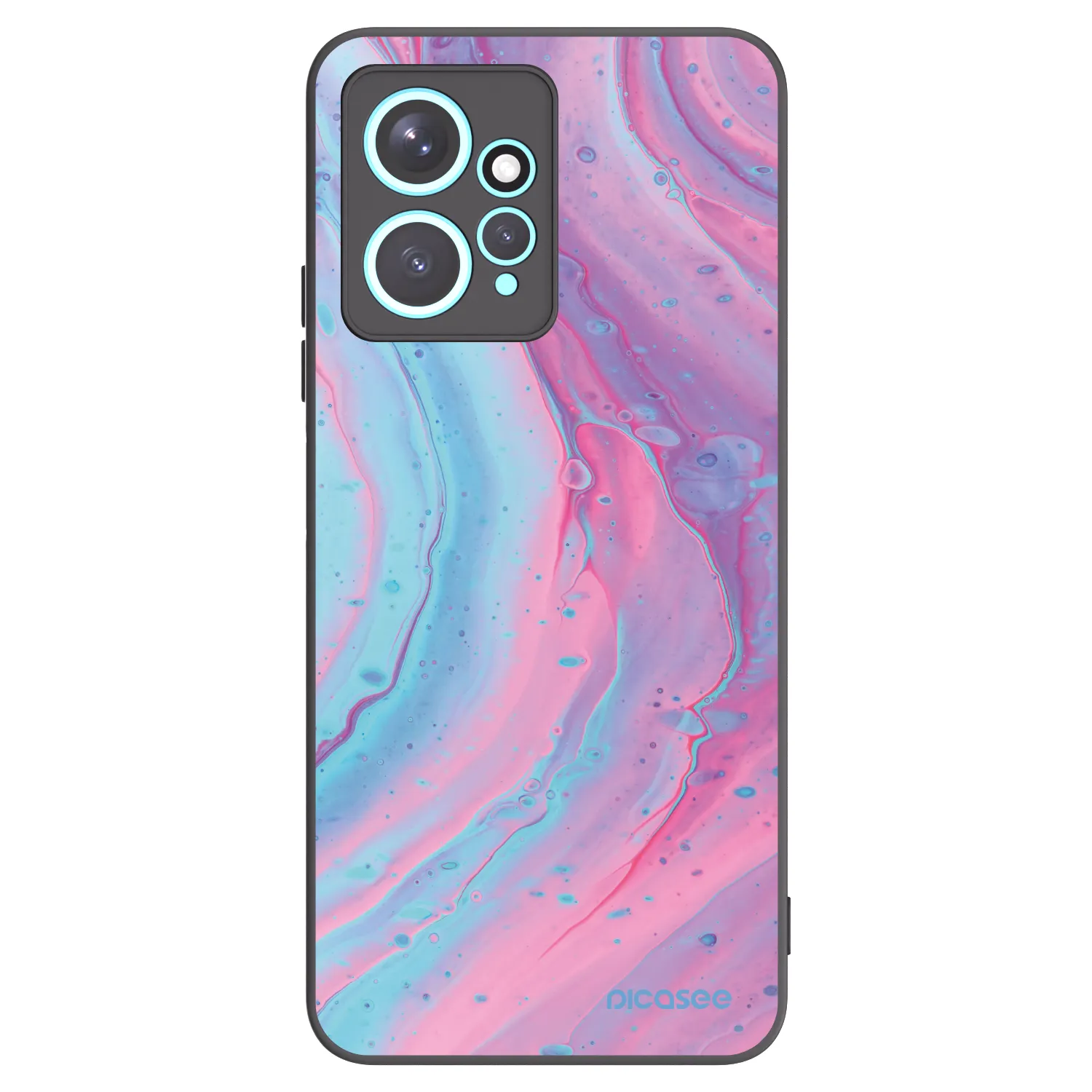 Picasee fekete szilikon tok az alábbi mobiltelefonokra Xiaomi Redmi Note 12 4G - Pink liquid