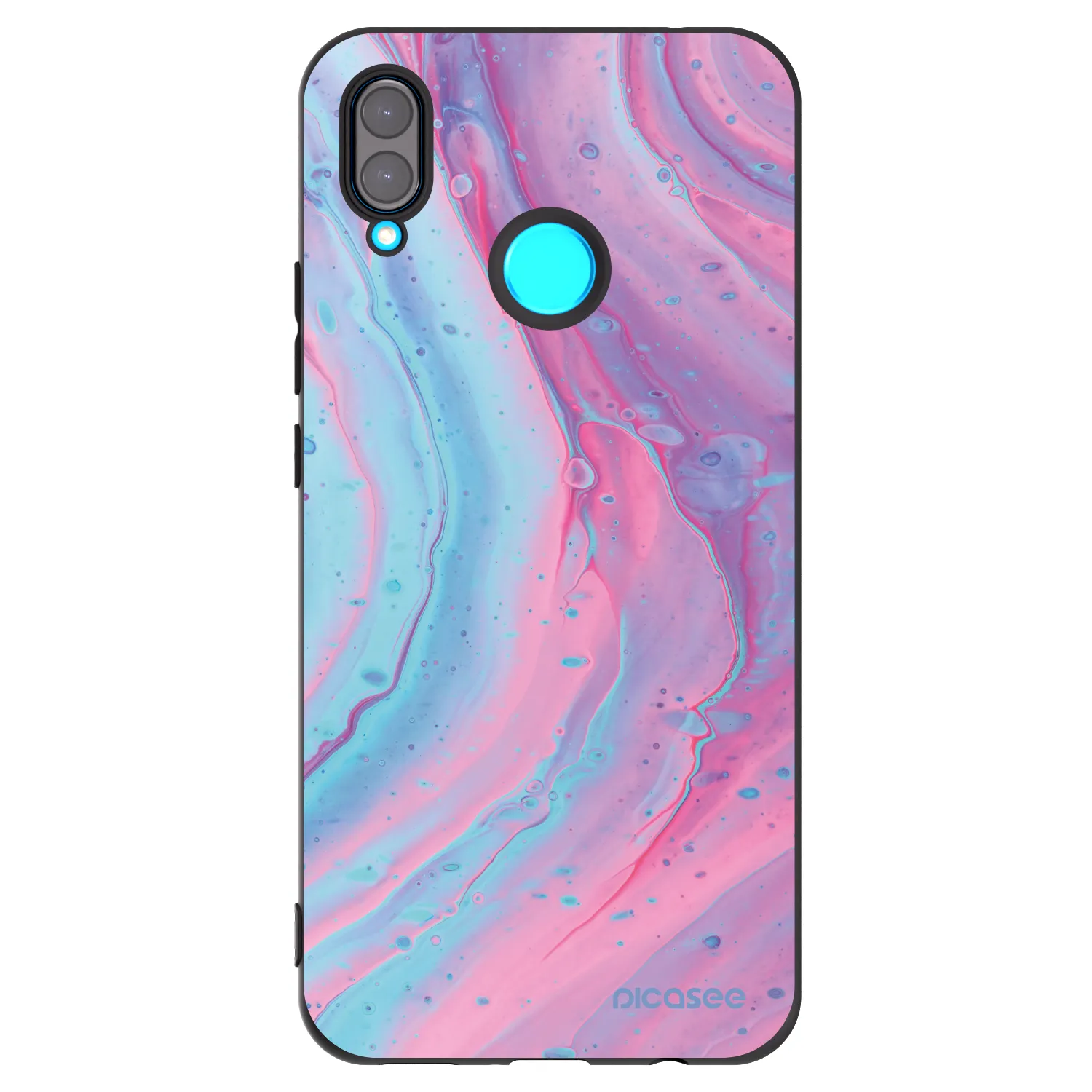 Picasee fekete szilikon tok az alábbi mobiltelefonokra Huawei Nova 3i - Pink liquid
