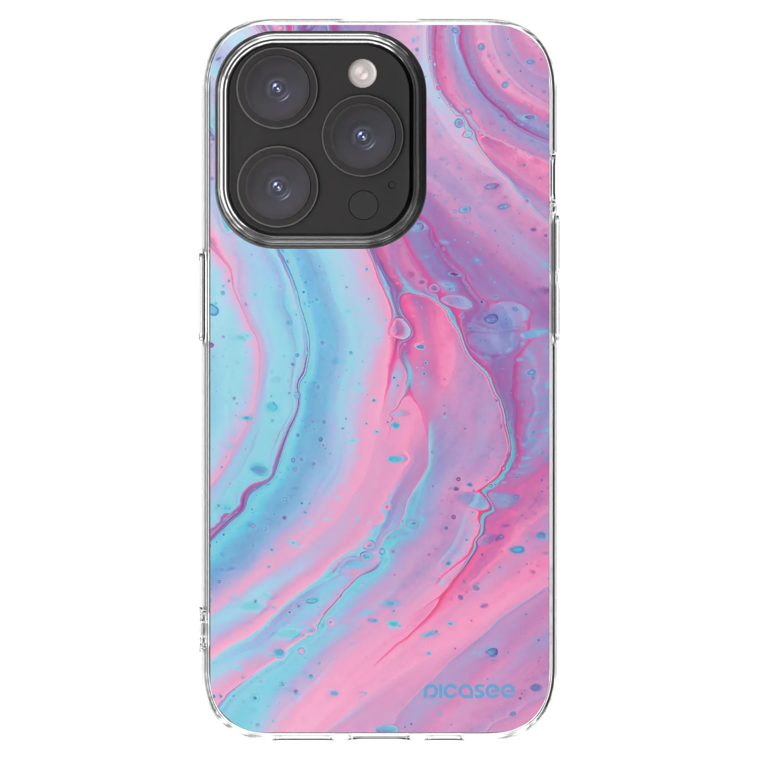 Picasee átlátszó szilikon tok az alábbi mobiltelefonokra Apple iPhone 15 Pro - Pink liquid