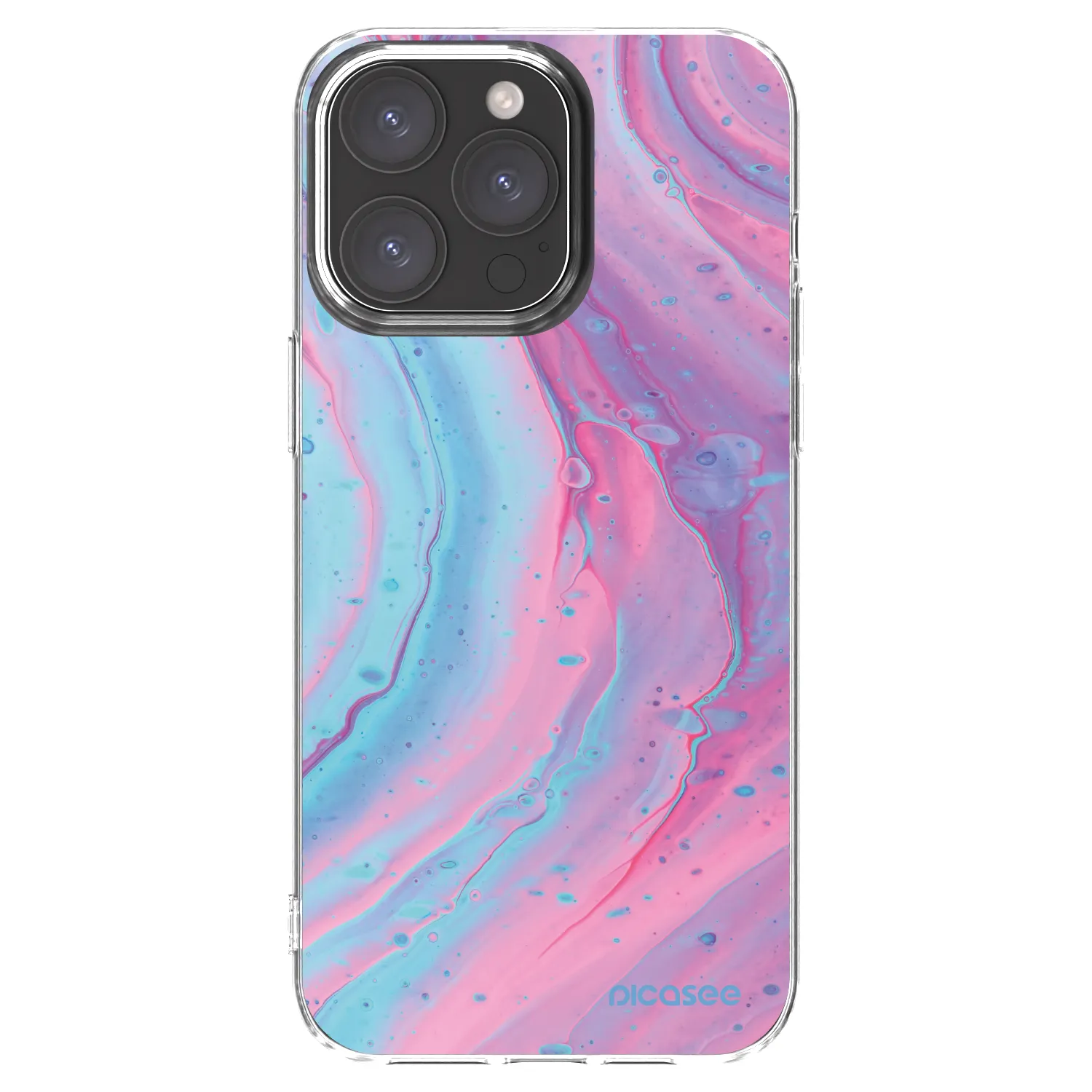 Picasee átlátszó szilikon tok az alábbi mobiltelefonokra Apple iPhone 15 Pro Max - Pink liquid