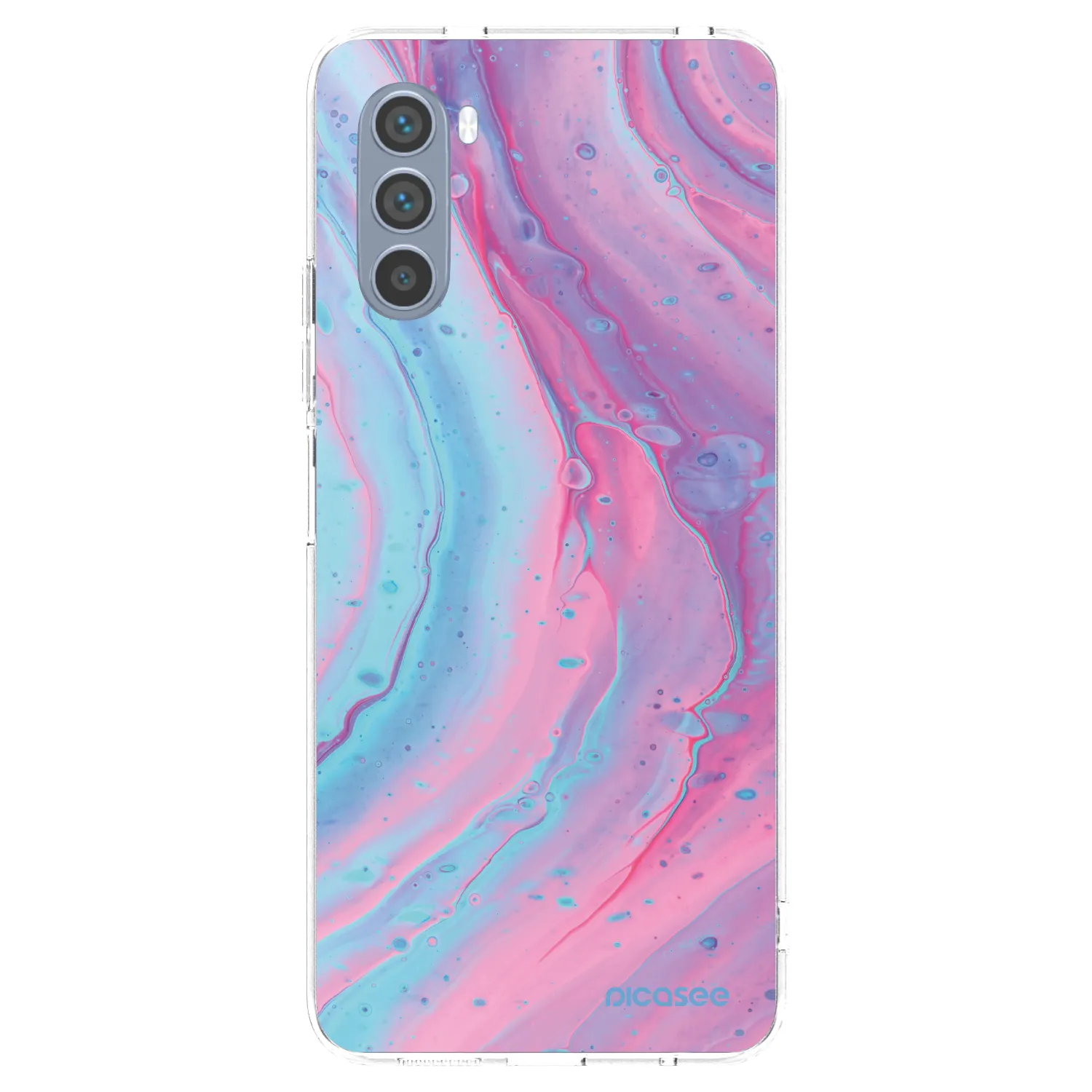 Picasee átlátszó szilikon tok az alábbi mobiltelefonokra Motorola Moto G62 - Pink liquid