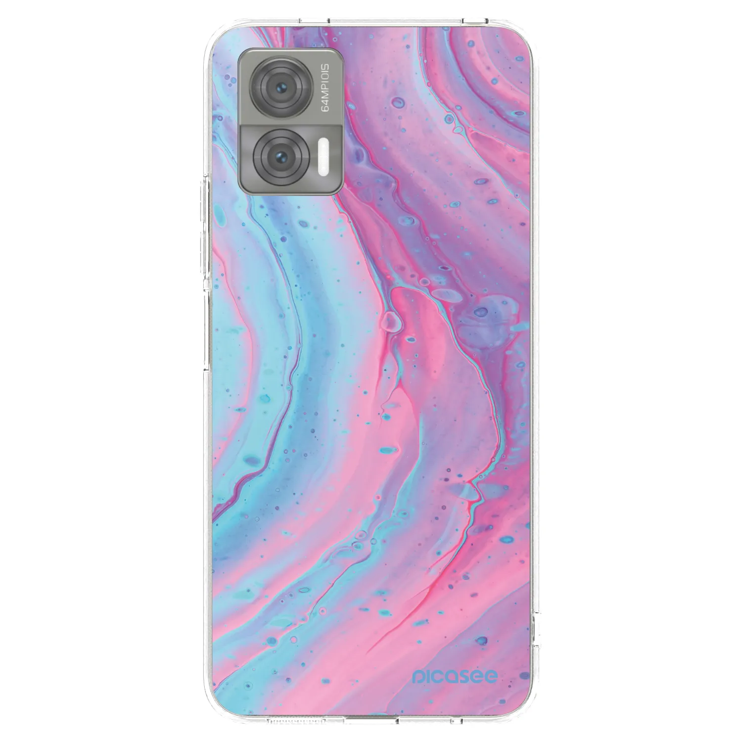 Picasee átlátszó szilikon tok az alábbi mobiltelefonokra Motorola Edge 30 Neo - Pink liquid