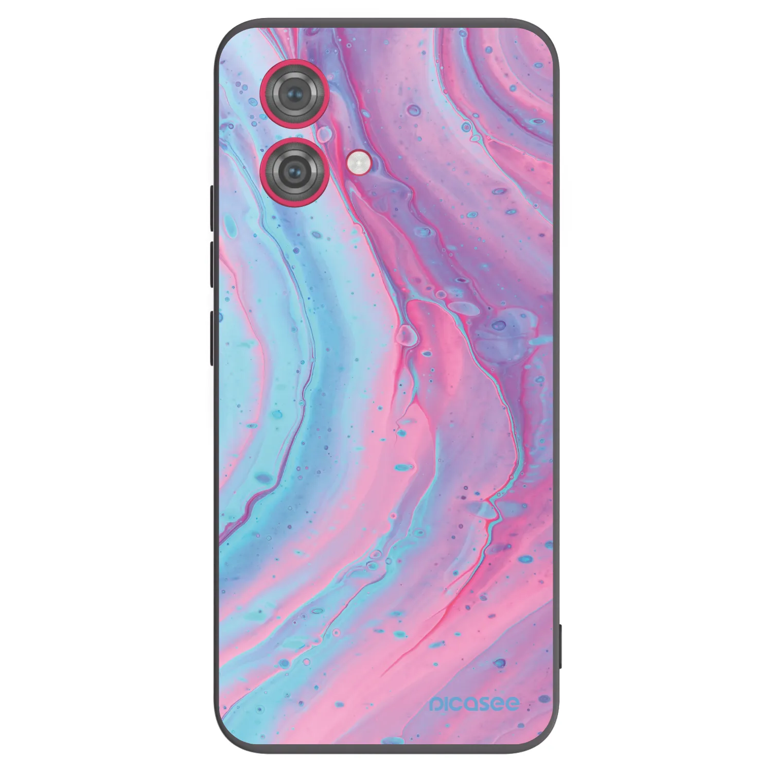 Picasee fekete szilikon tok az alábbi mobiltelefonokra Motorola Moto G84 5G - Pink liquid