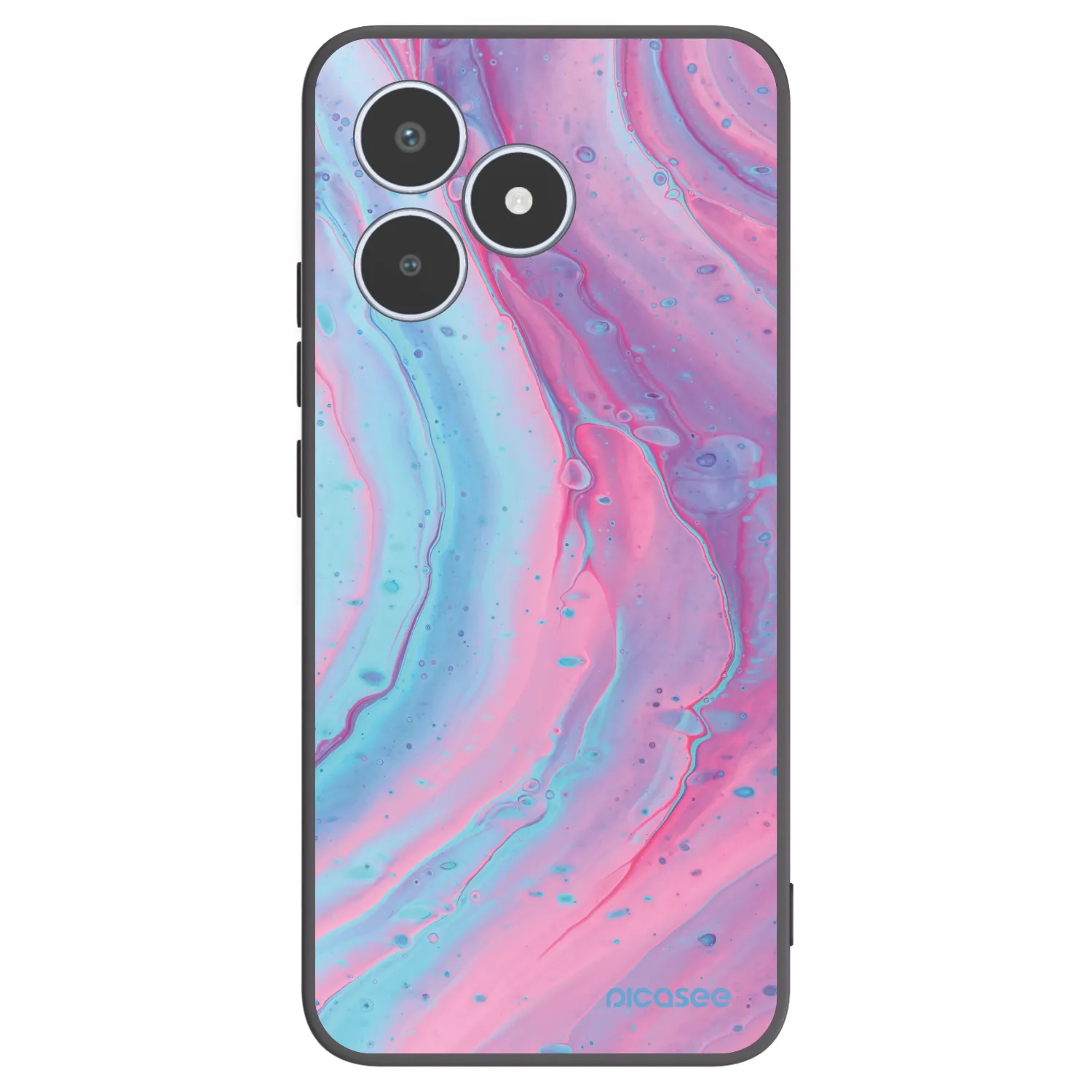 Picasee fekete szilikon tok az alábbi mobiltelefonokra Realme C53 - Pink liquid