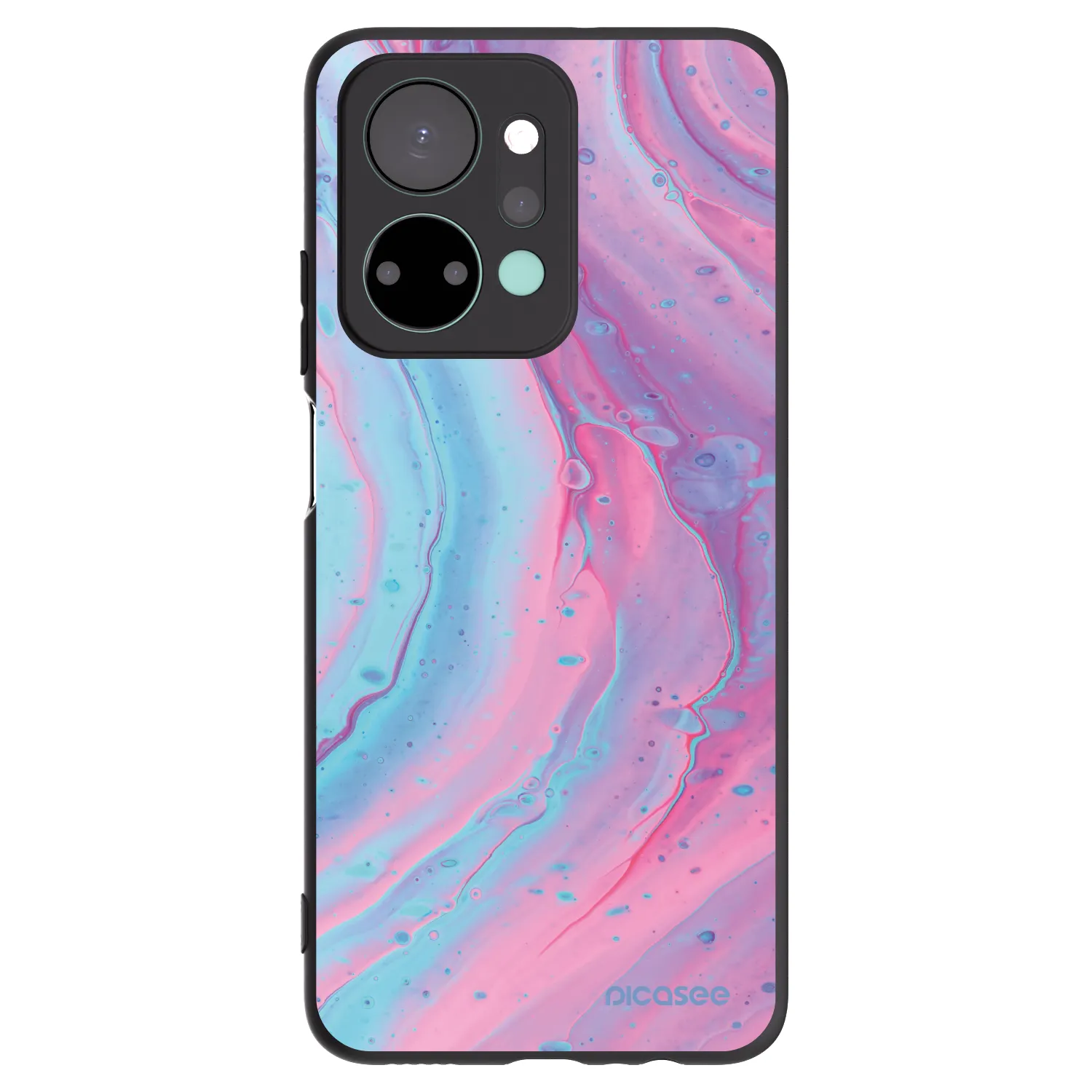Picasee fekete szilikon tok az alábbi mobiltelefonokra Honor X7a - Pink liquid