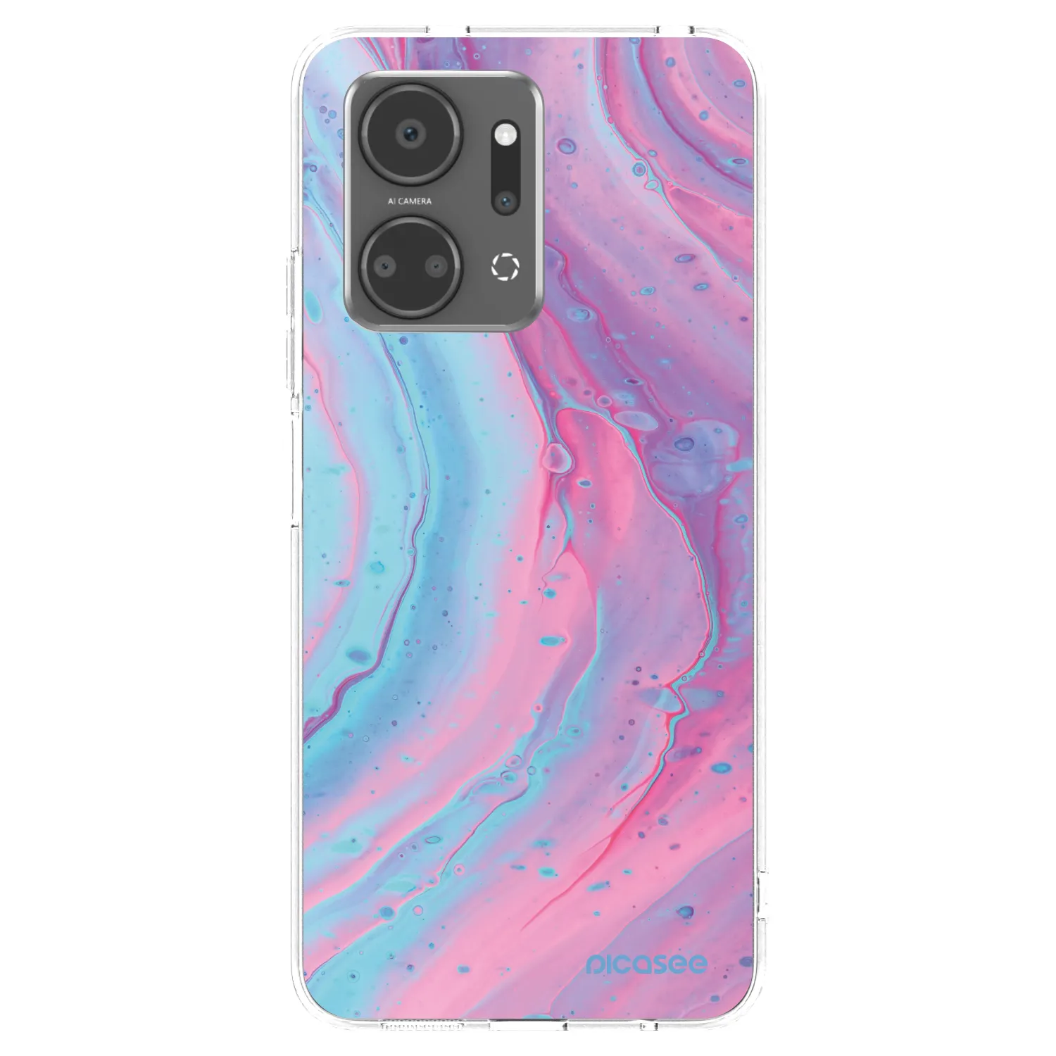 Picasee átlátszó szilikon tok az alábbi mobiltelefonokra Honor X7a - Pink liquid