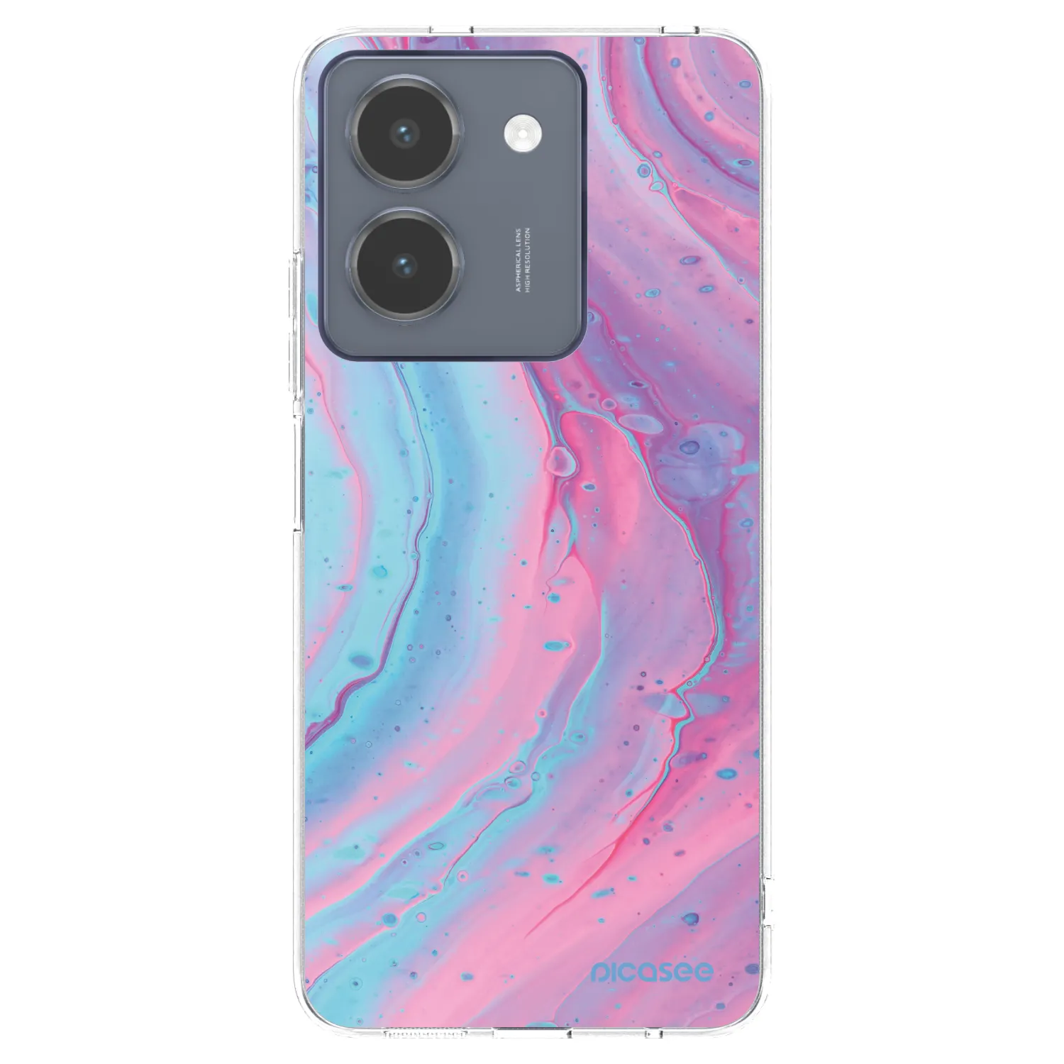 Picasee átlátszó szilikon tok az alábbi mobiltelefonokra Vivo Y36 4G - Pink liquid