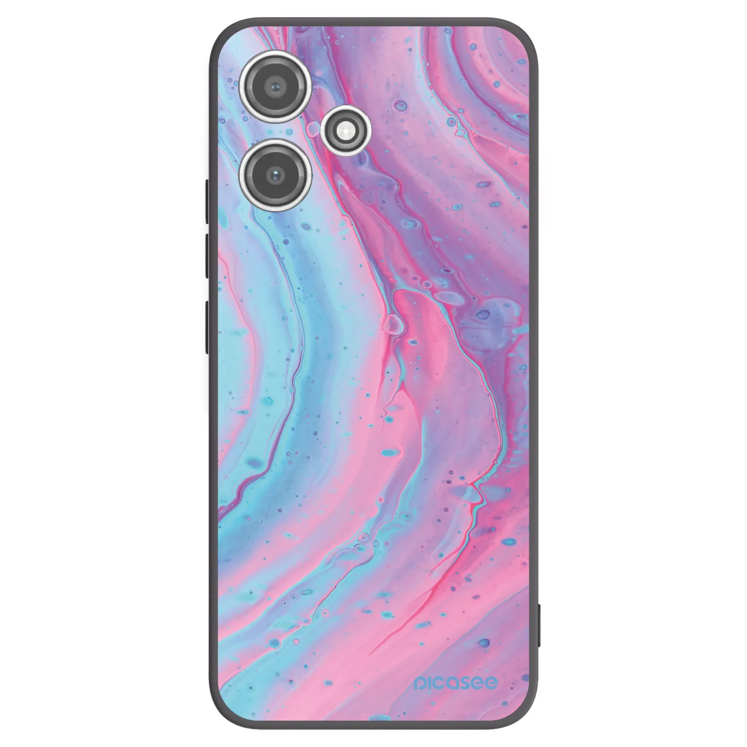 Picasee fekete szilikon tok az alábbi mobiltelefonokra Xiaomi Redmi 12 5G - Pink liquid